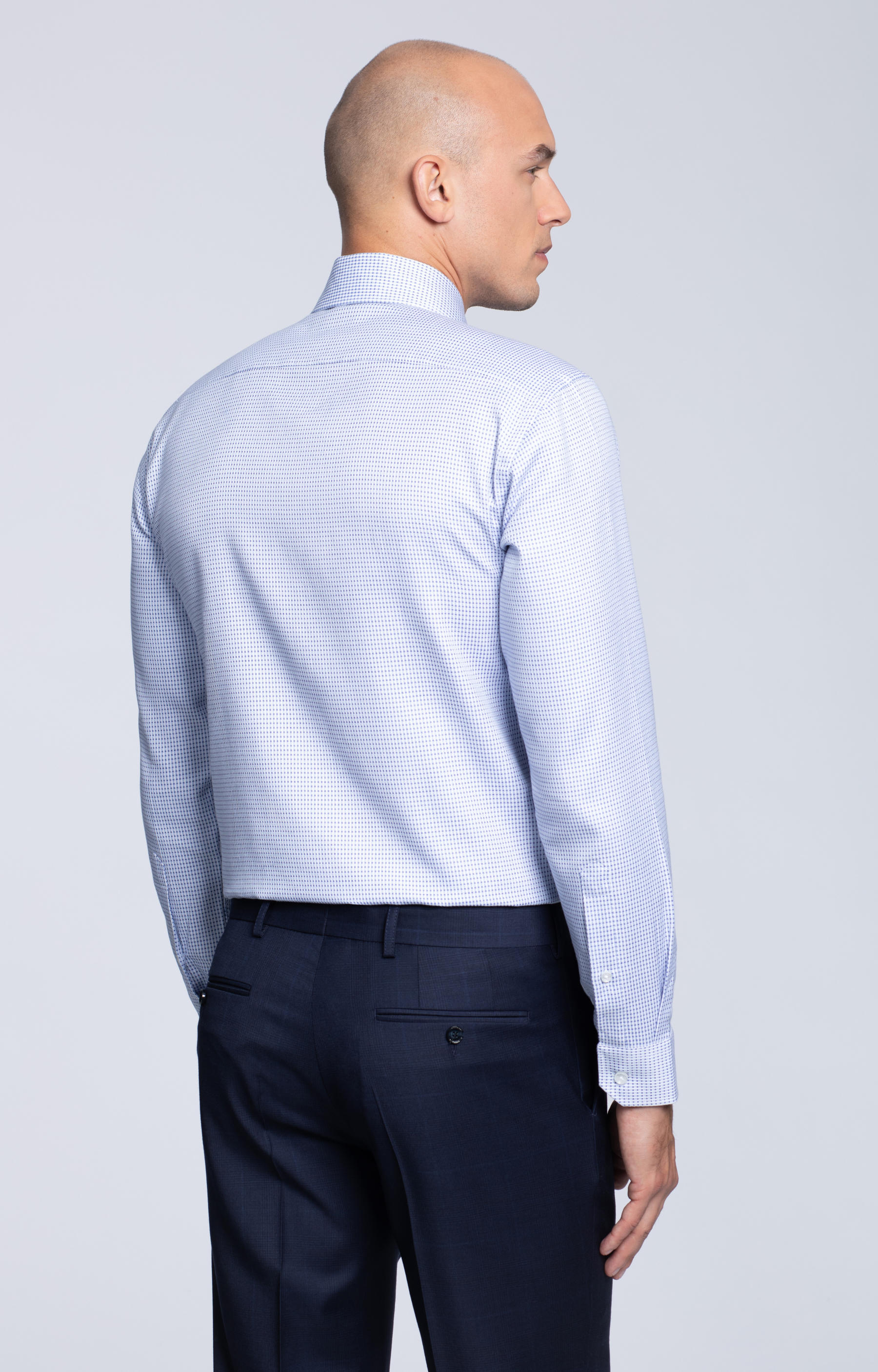 Luźna koszula w mikrowzór, włoski kołnierz - 2