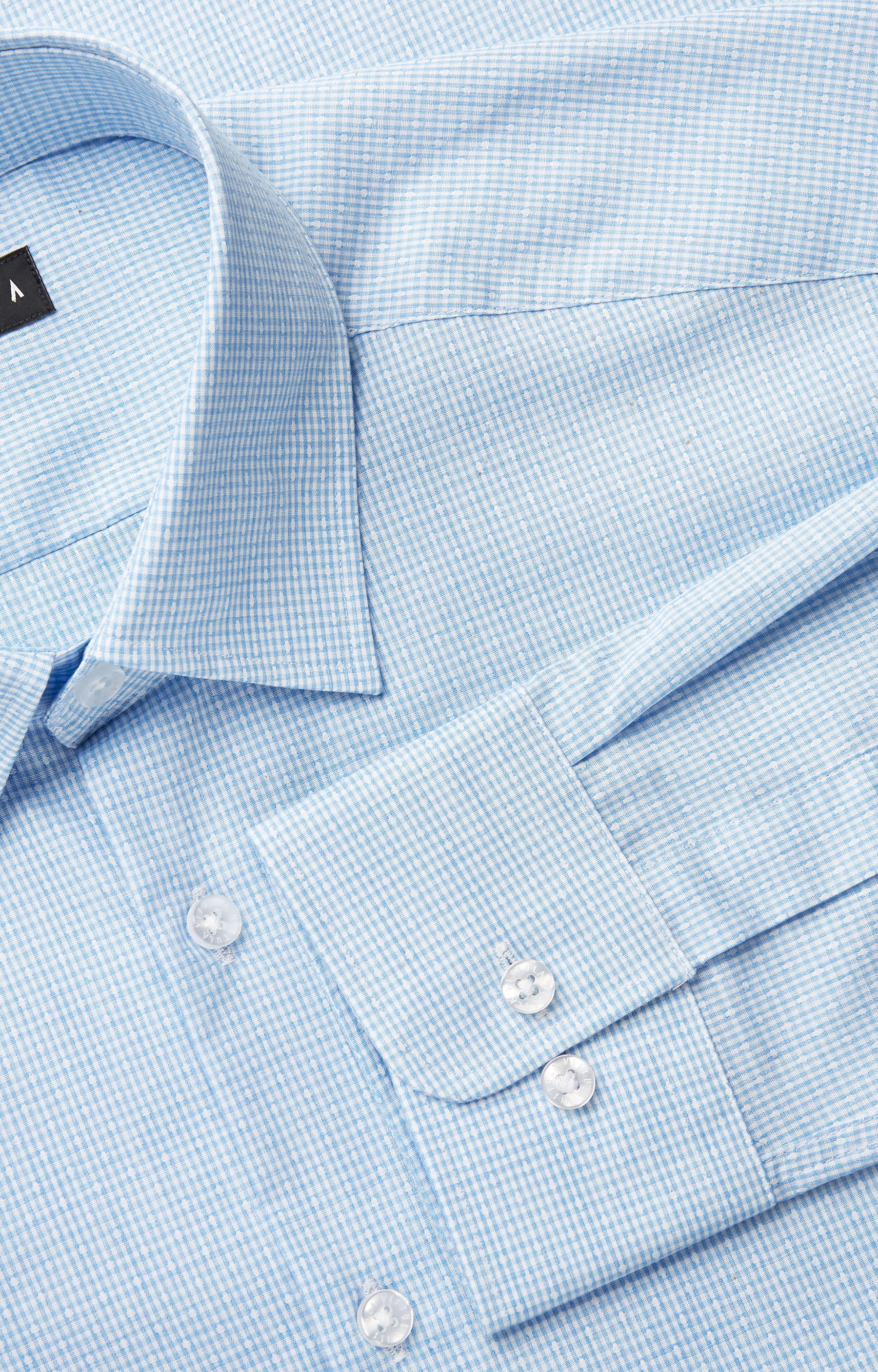 Koszula w mikrowzór z kołnierzem kryty button-down - 4