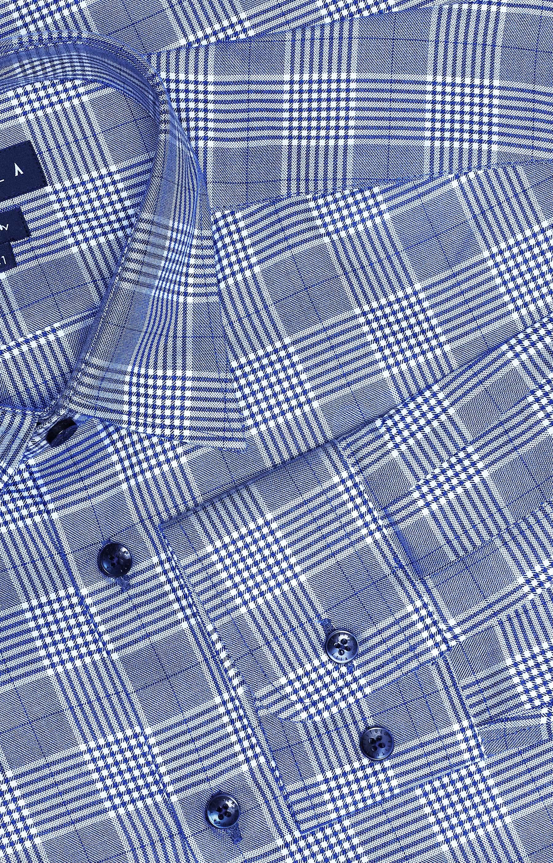 Koszula w kratę z kołnierzem kryte button-down - 5