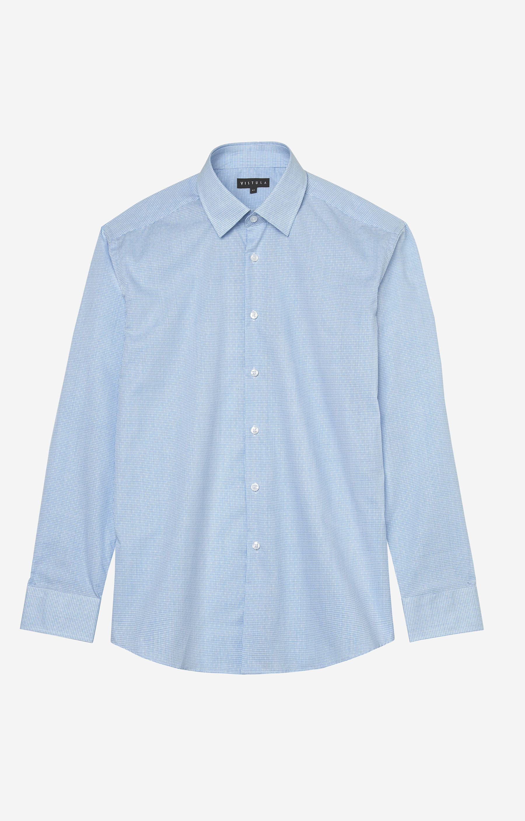 Koszula w mikrowzór z kołnierzem kryty button-down - 3