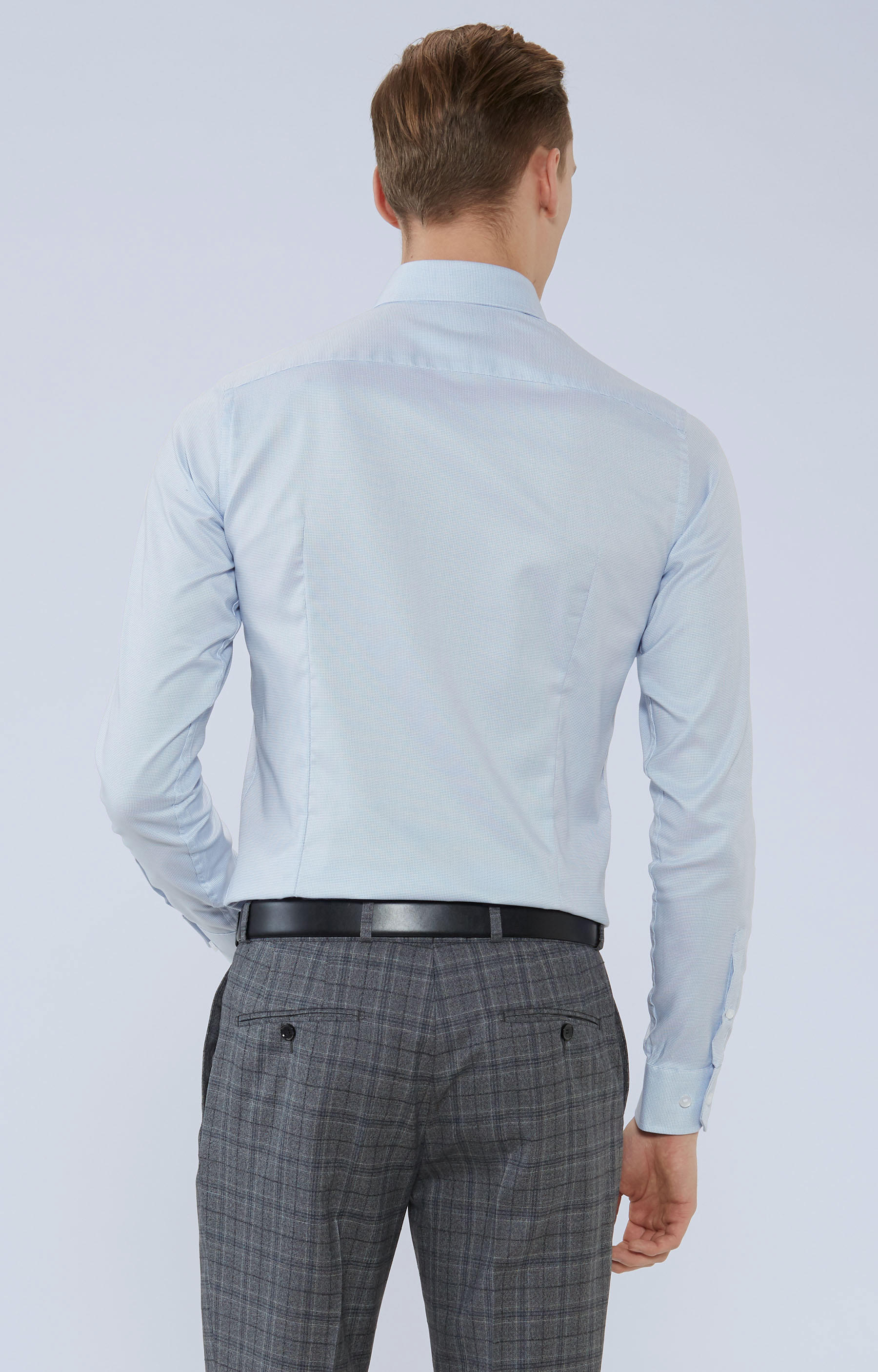 Koszula w mikrowzór z włoskim kołnierzem - 2