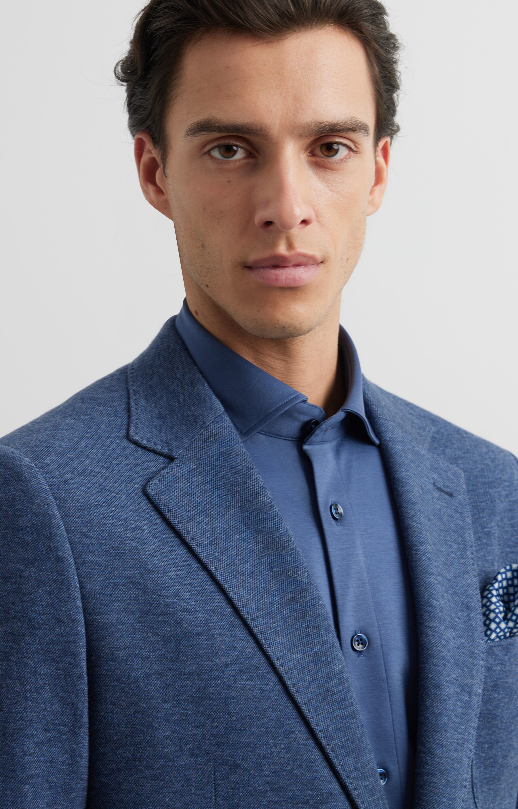 Marynarka slim z melanżowej dzianiny - 5