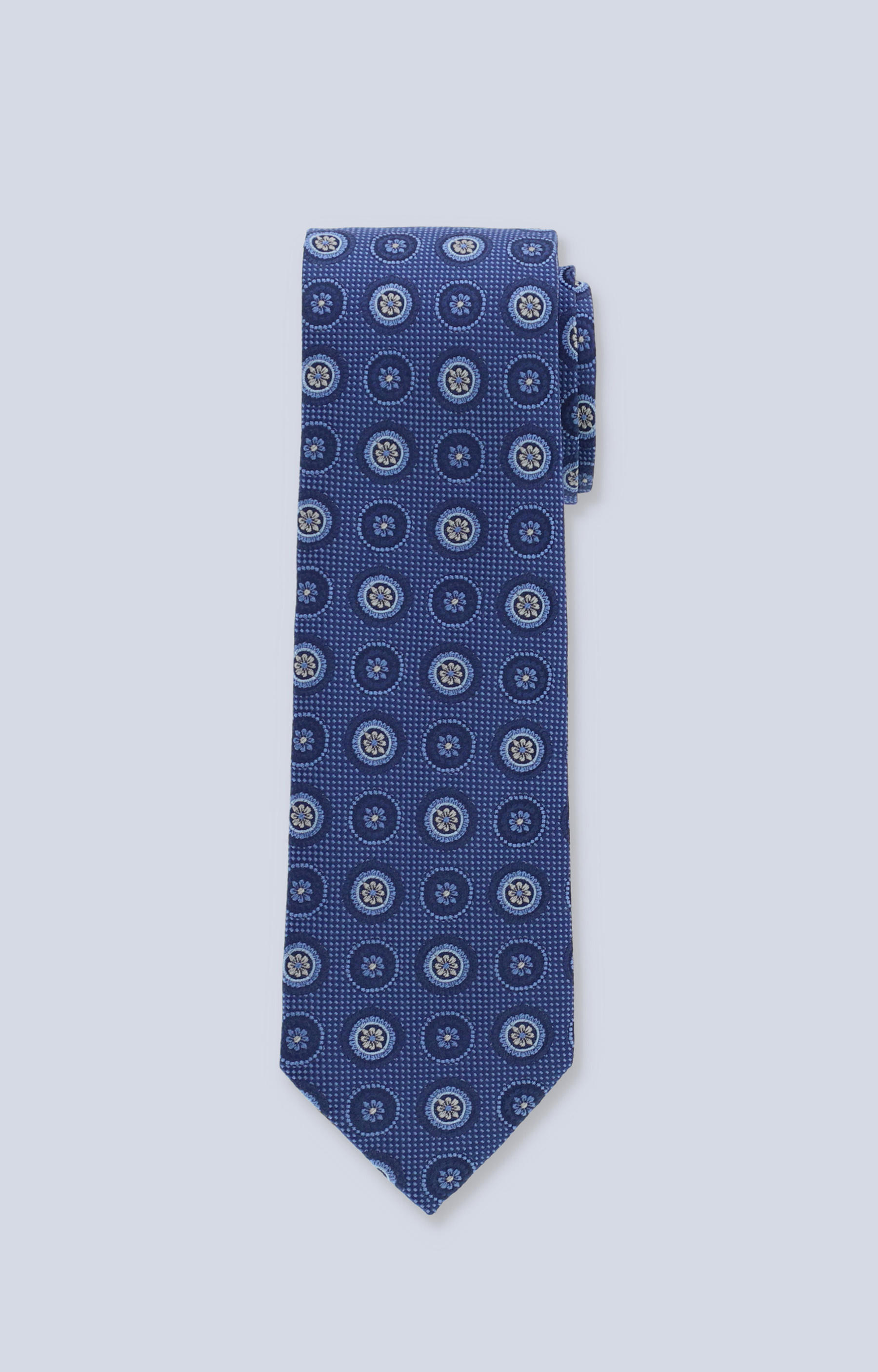 Jedwabny krawat w kwiatowy wzór