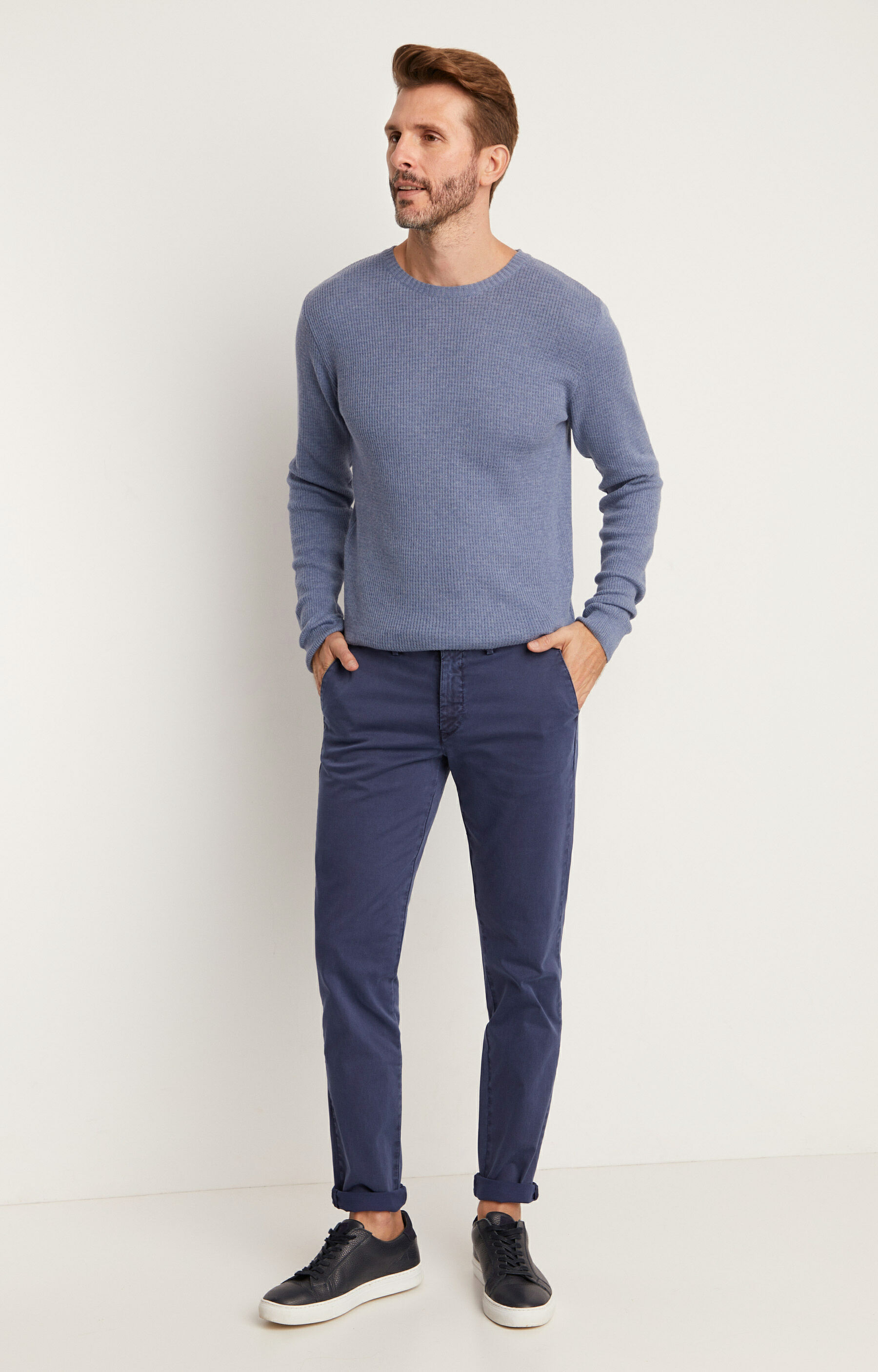 Bawełniany sweter round-neck - 2