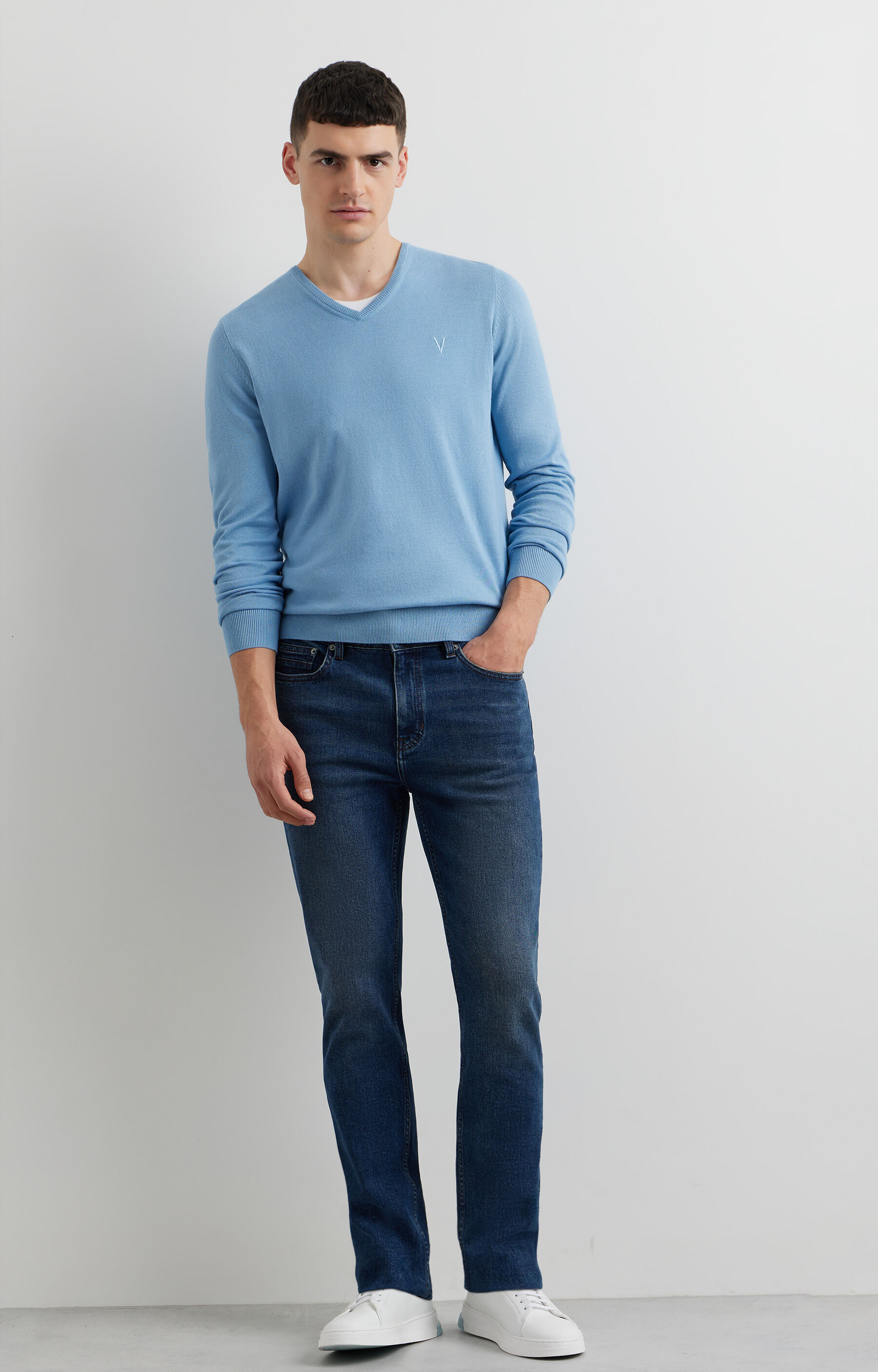 Sweter v-neck - 4
