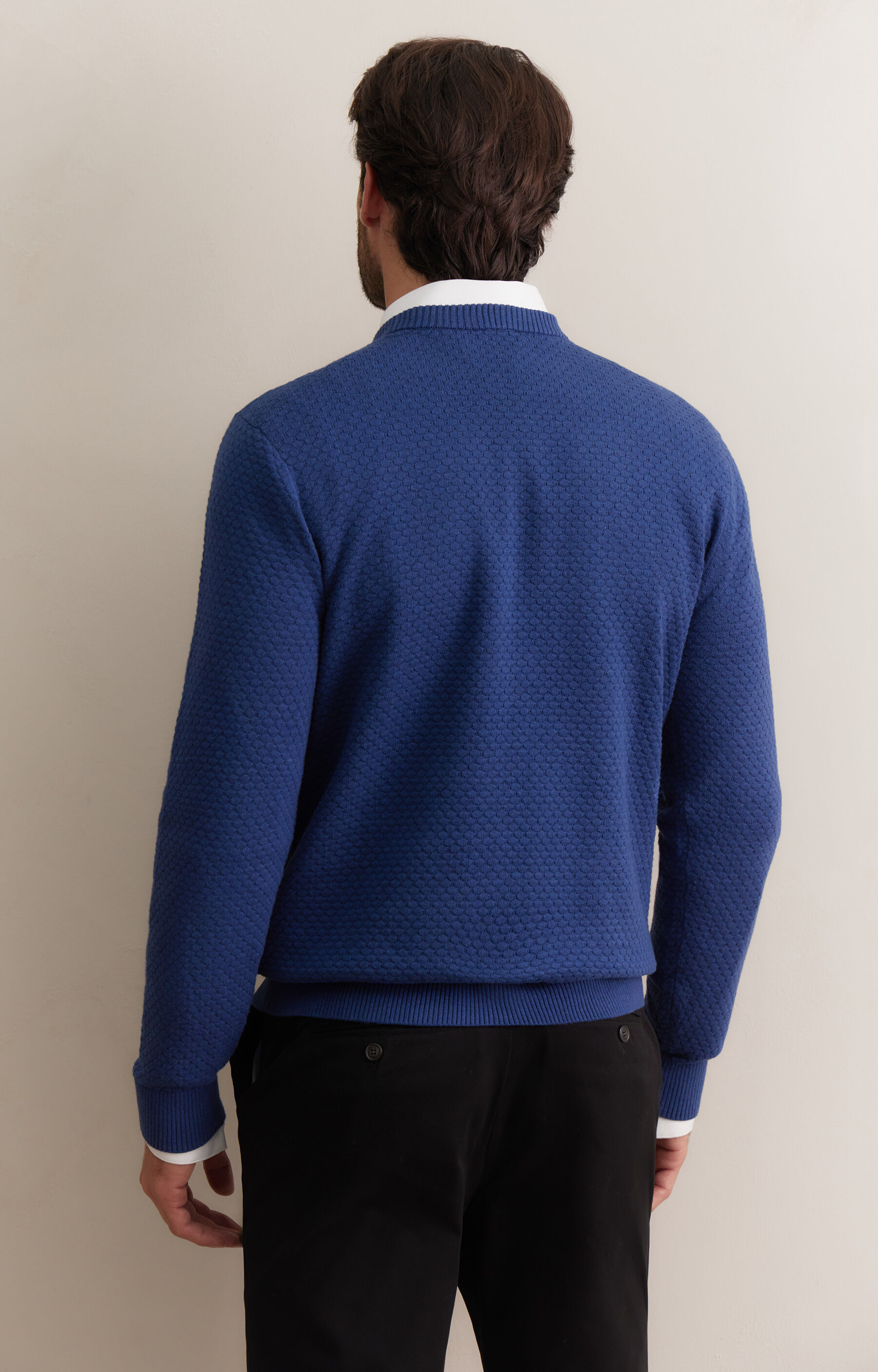 Geometryczny sweter round neck - 3