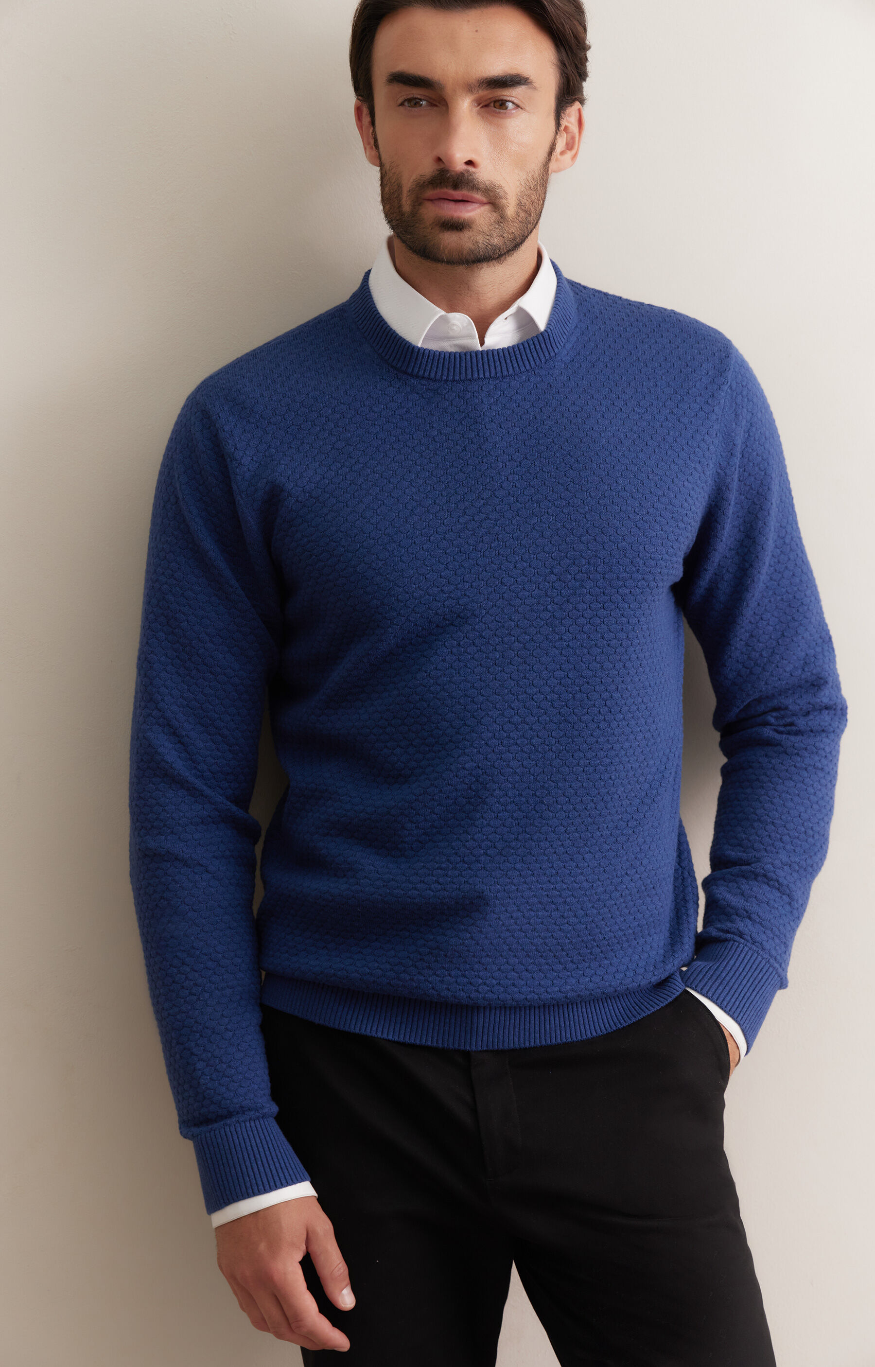 Geometryczny sweter round neck