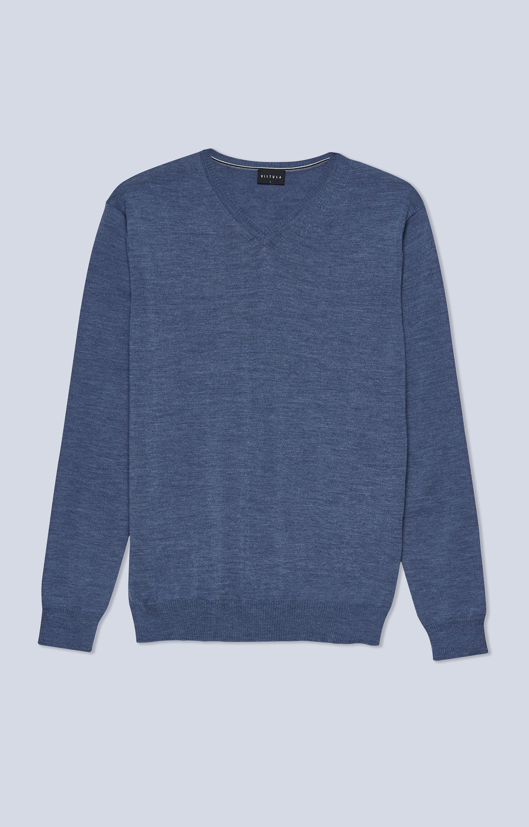 Lekki, wełniany sweter typu v-neck - 4