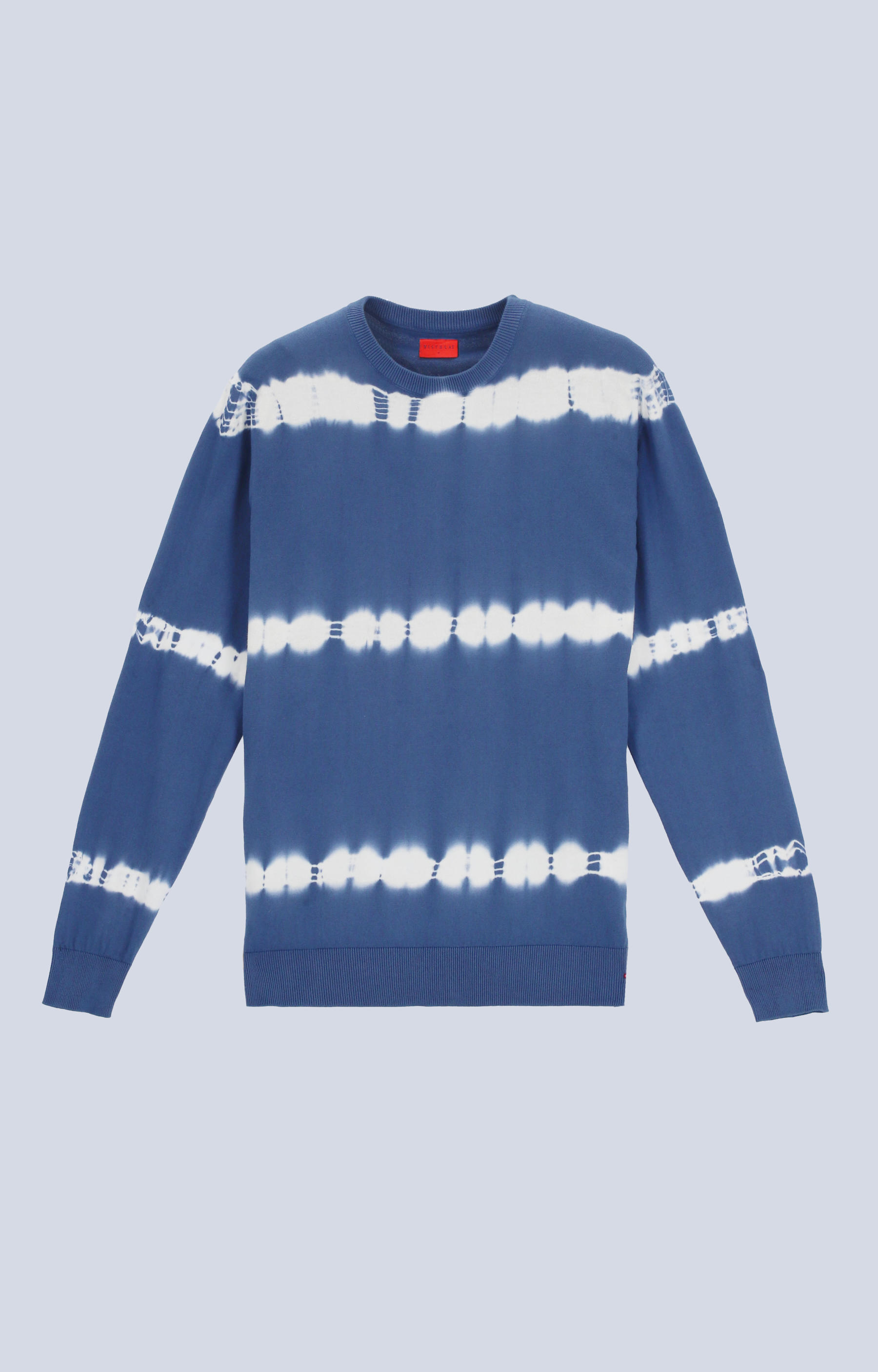 Bawełniany sweter typu round-neck, farbowany ręcznie - 5