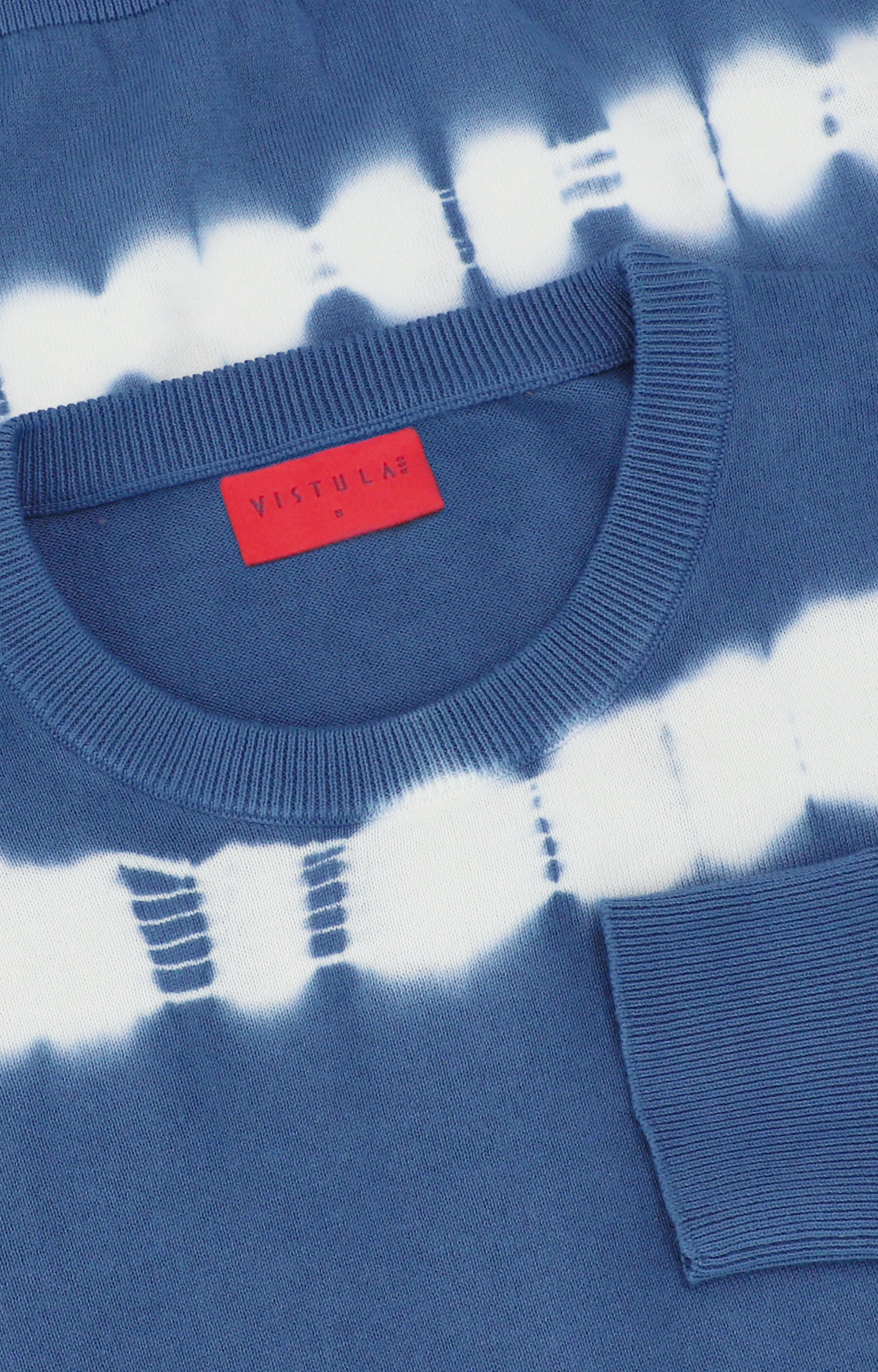 Bawełniany sweter typu round-neck, farbowany ręcznie - 6