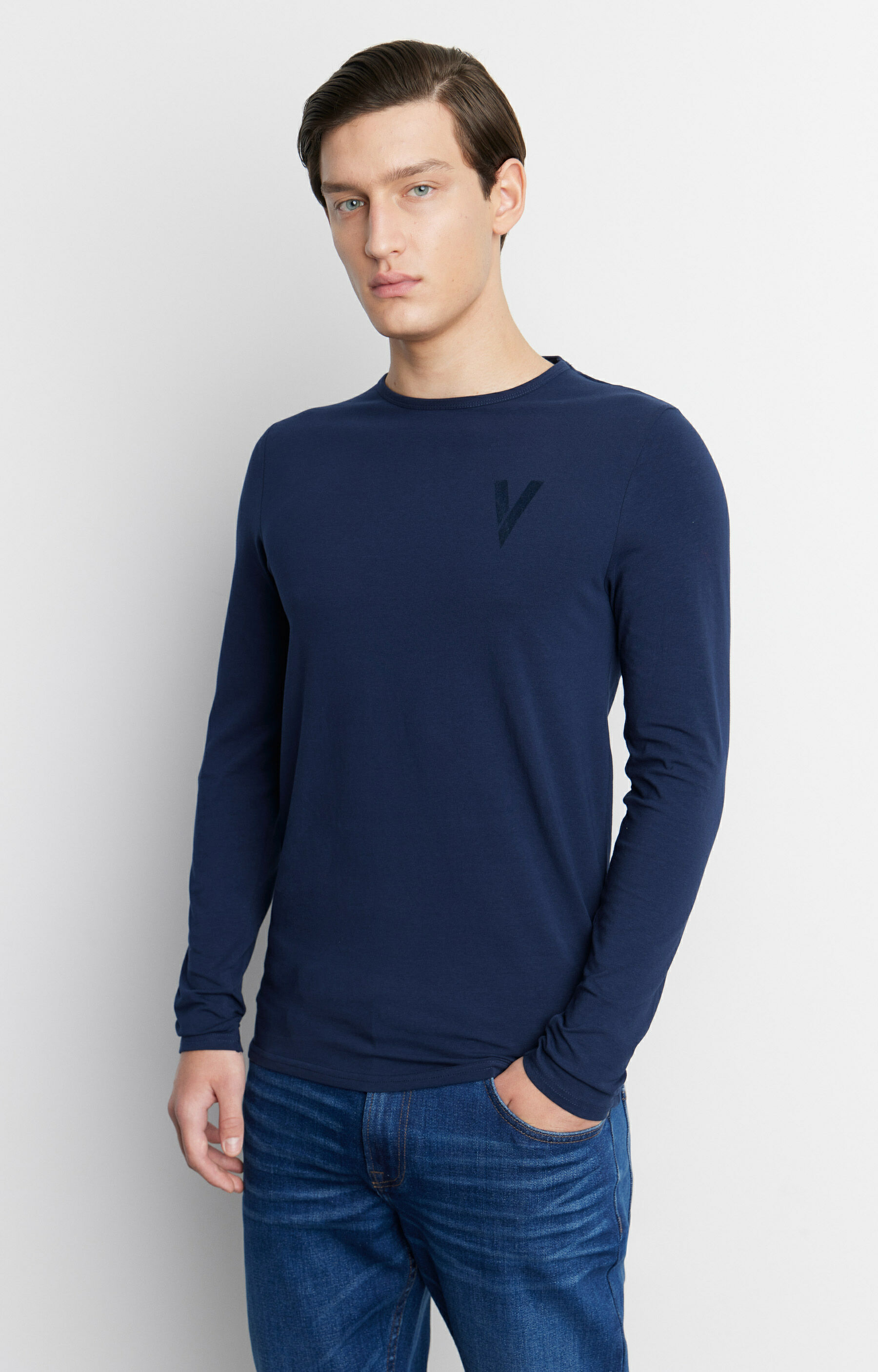 T-shirt basic z długim rękawem - 2