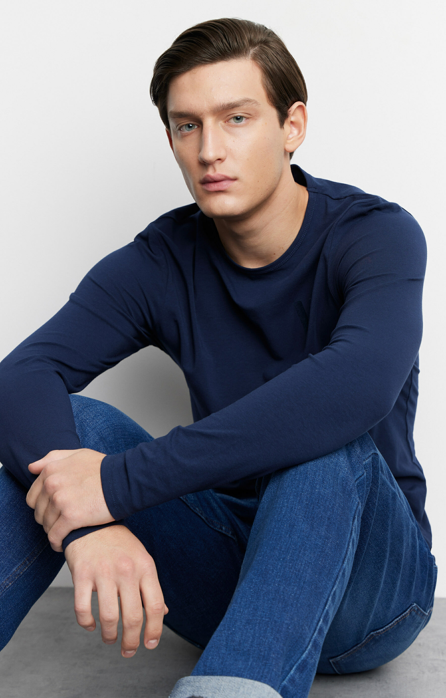 T-shirt basic z długim rękawem - 3