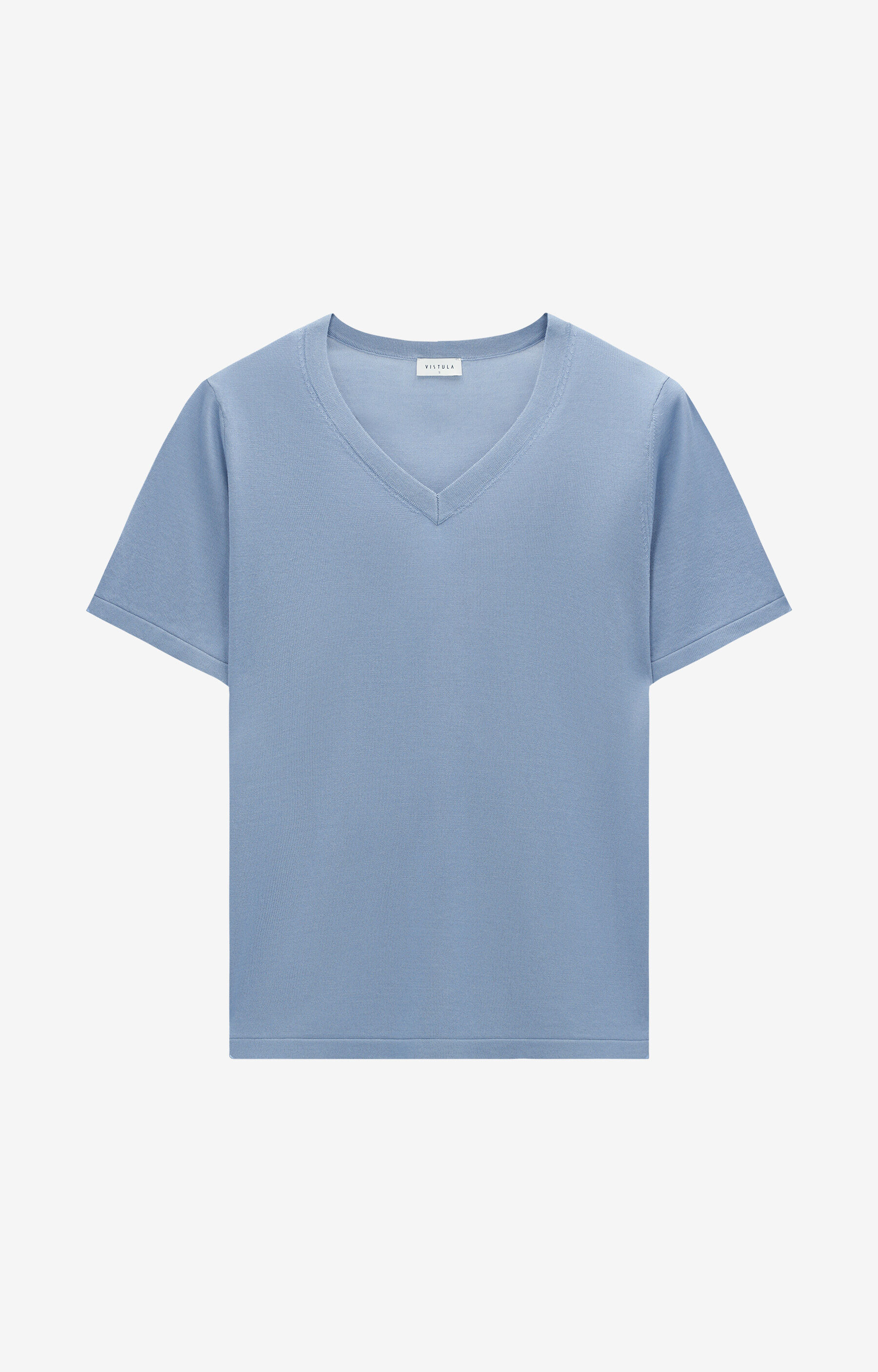 Swetrowy t-shirt v-neck - 2