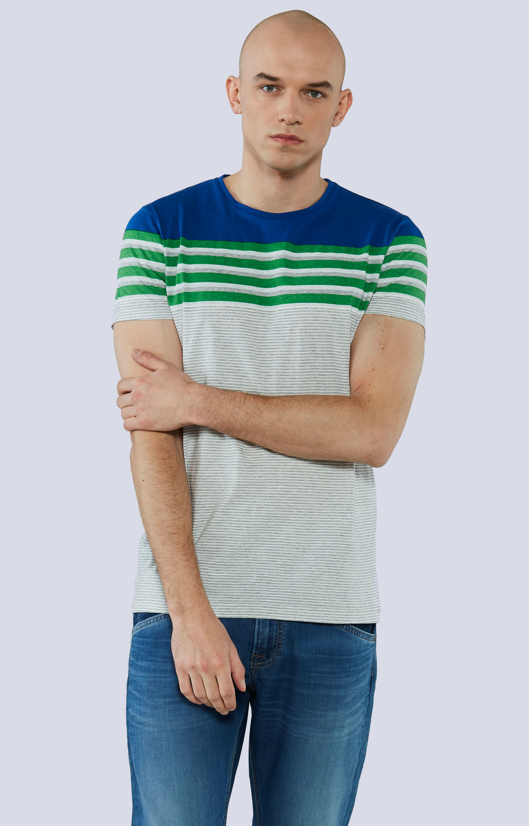 T-shirt z nadrukiem w paski