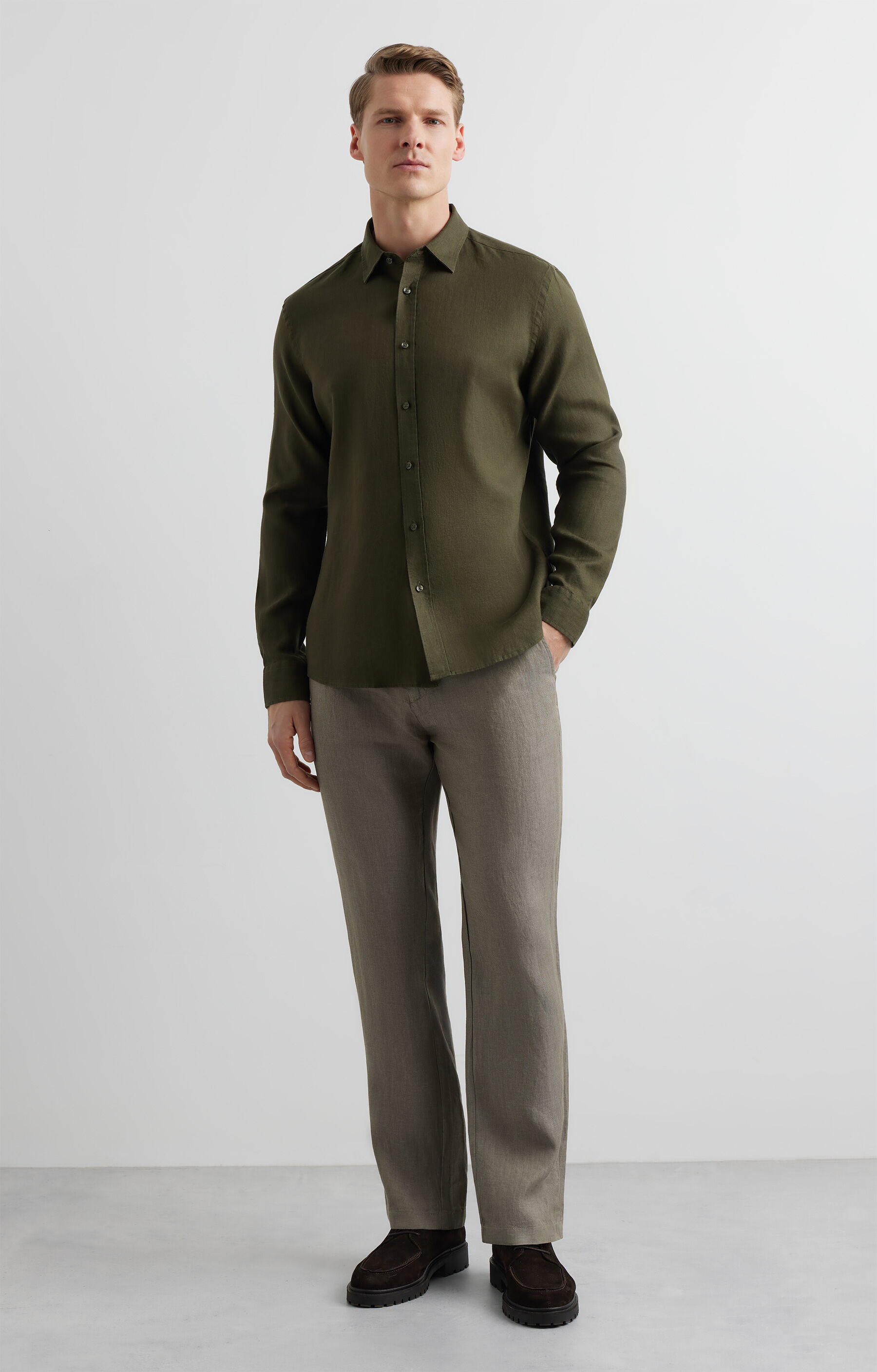 Lniana koszula regular - 5