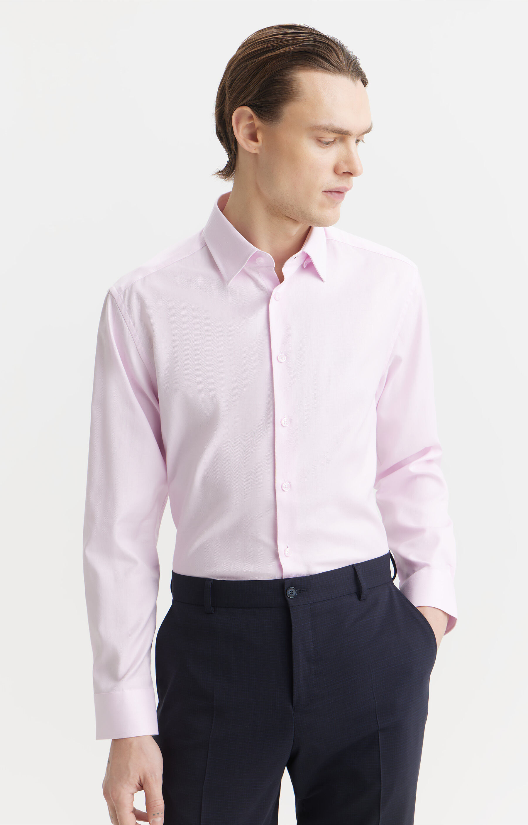 Różowa koszula slim fit