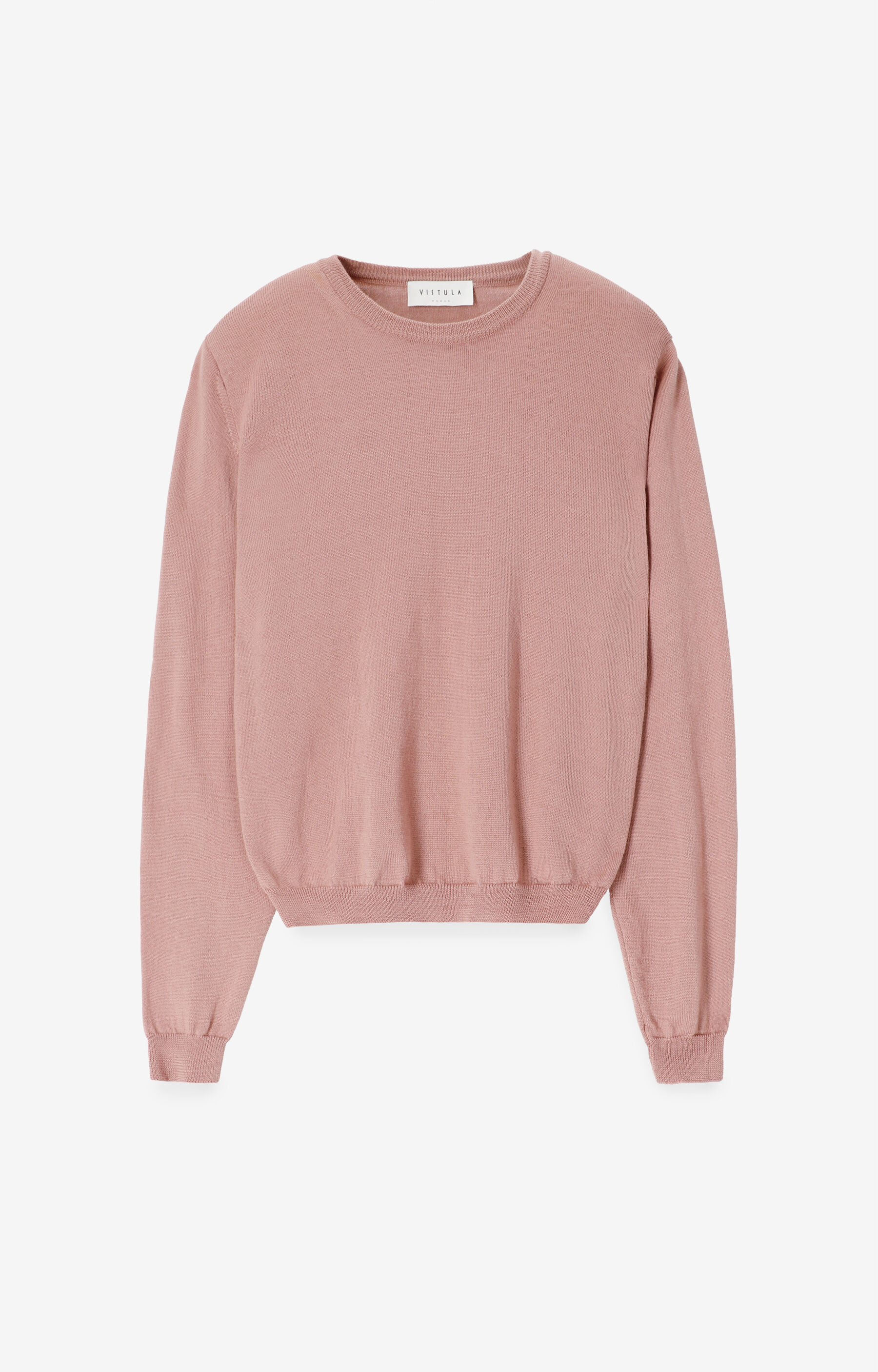 Sweter typu round neck z wełny merino