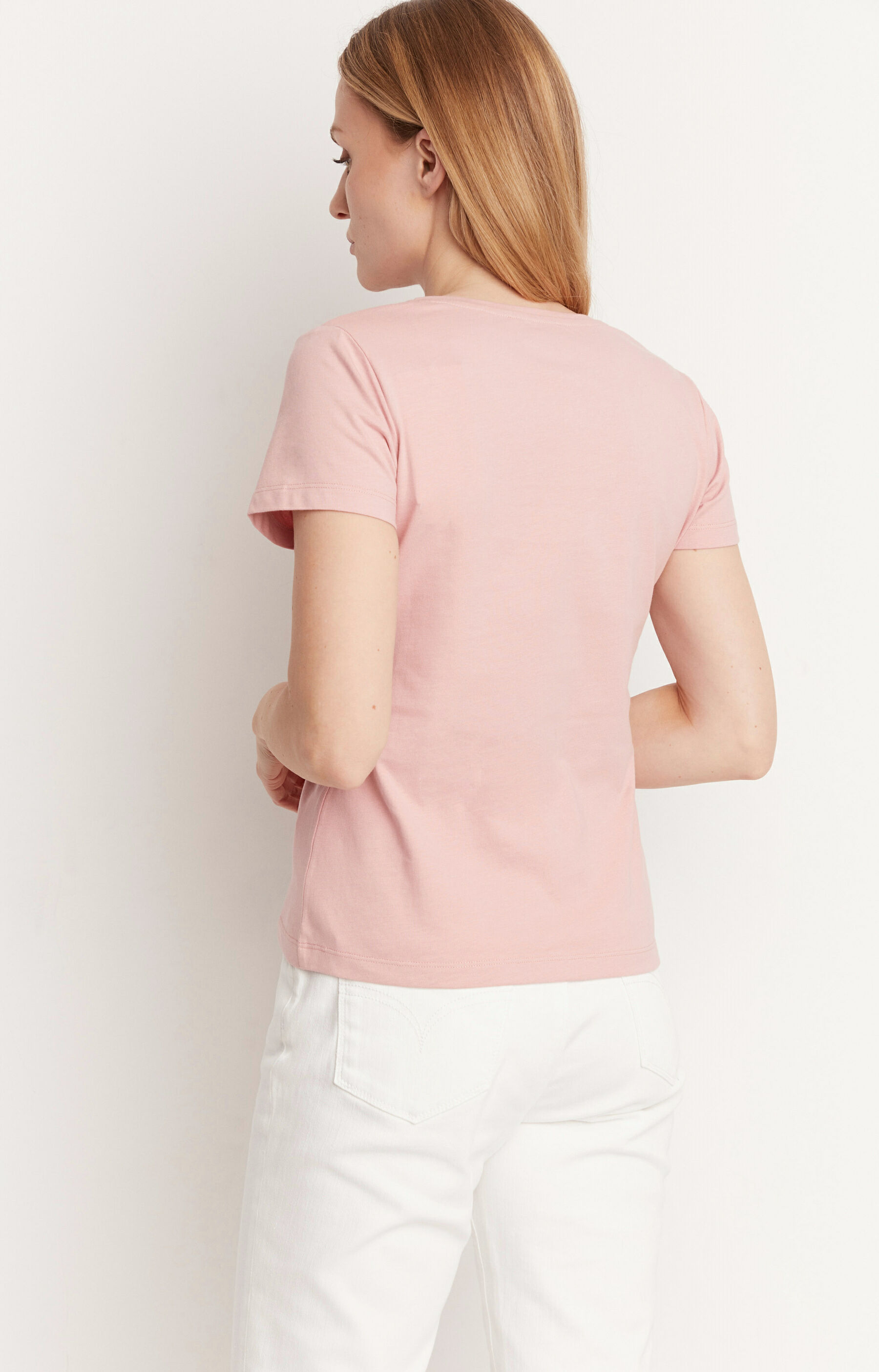 Bawełniany t-shirt typu v-neck - 3