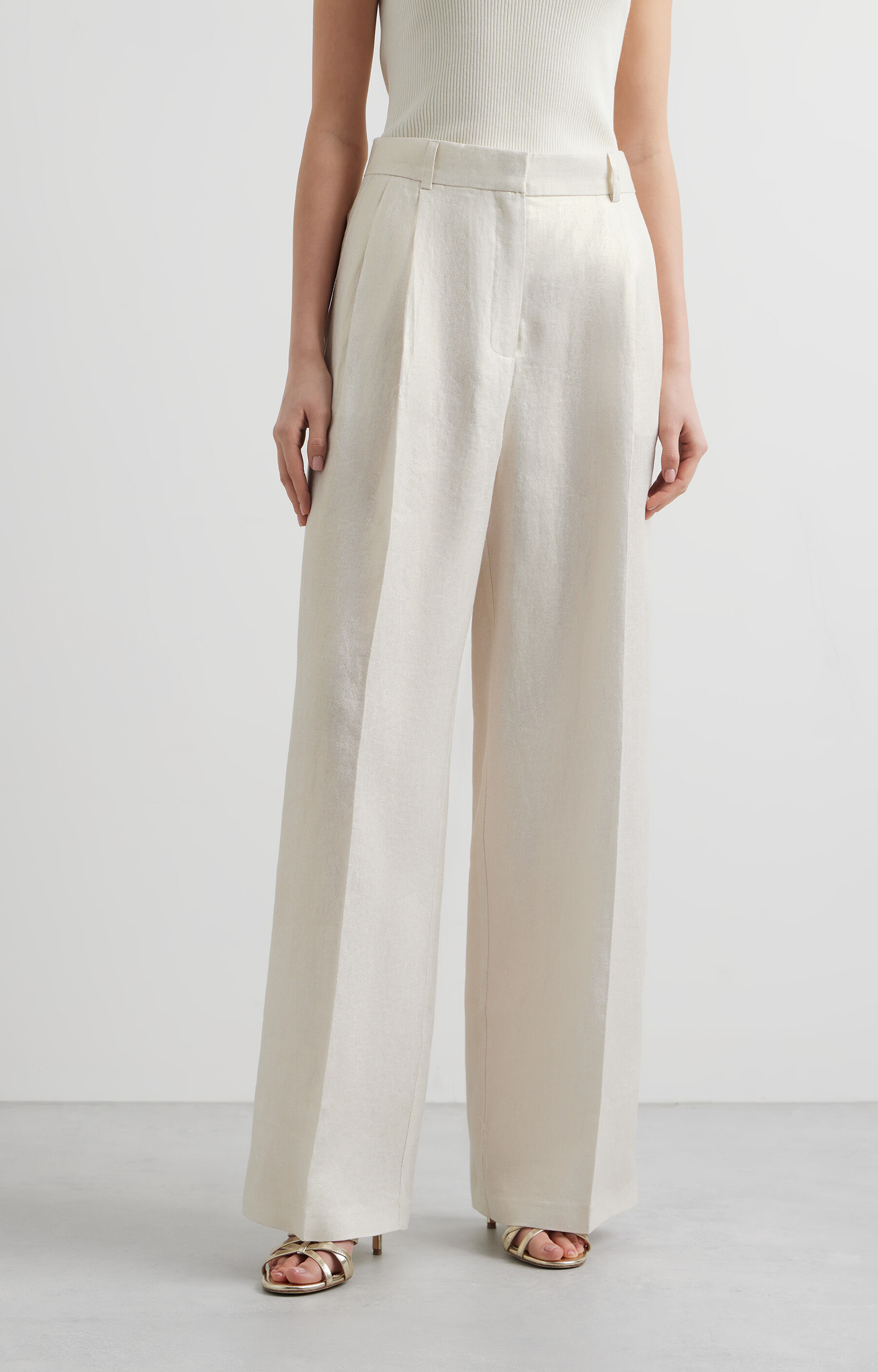 Lniane spodnie regular - 2