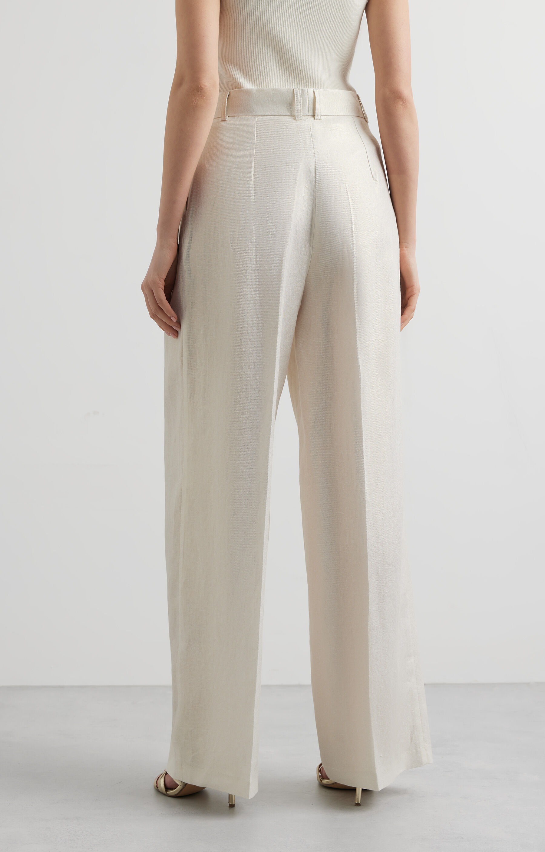 Lniane spodnie regular - 3