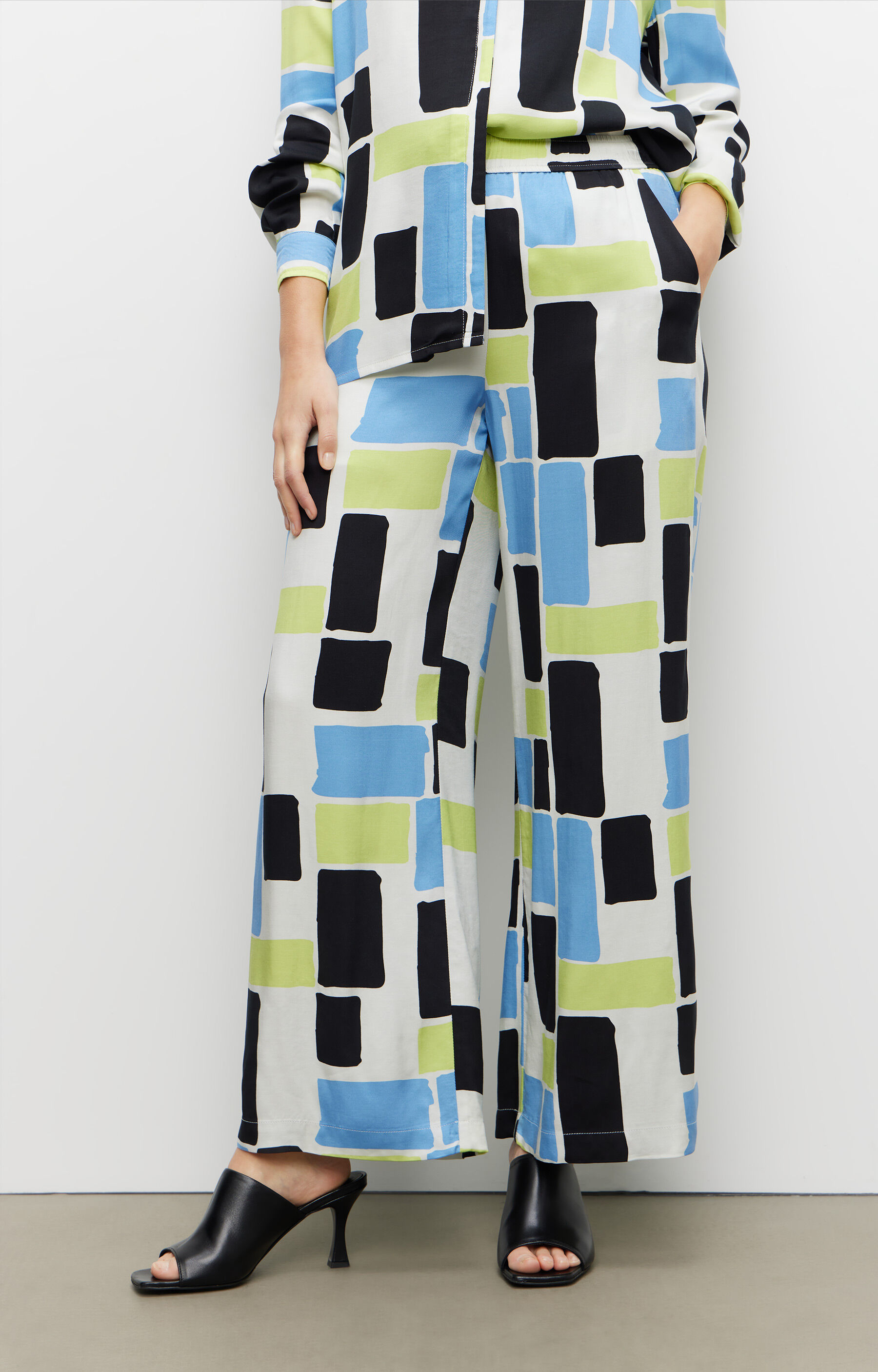 Spodnie wide leg w print