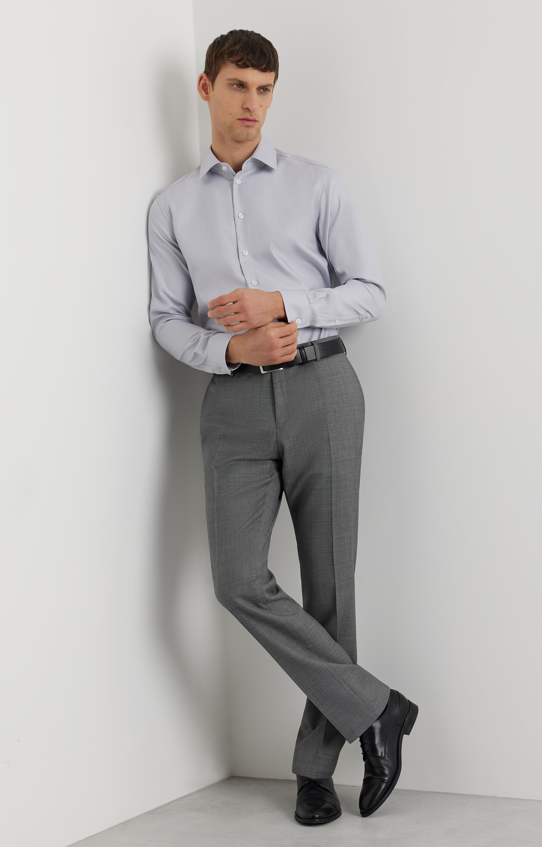 Koszula slim o twillowym splocie - 5