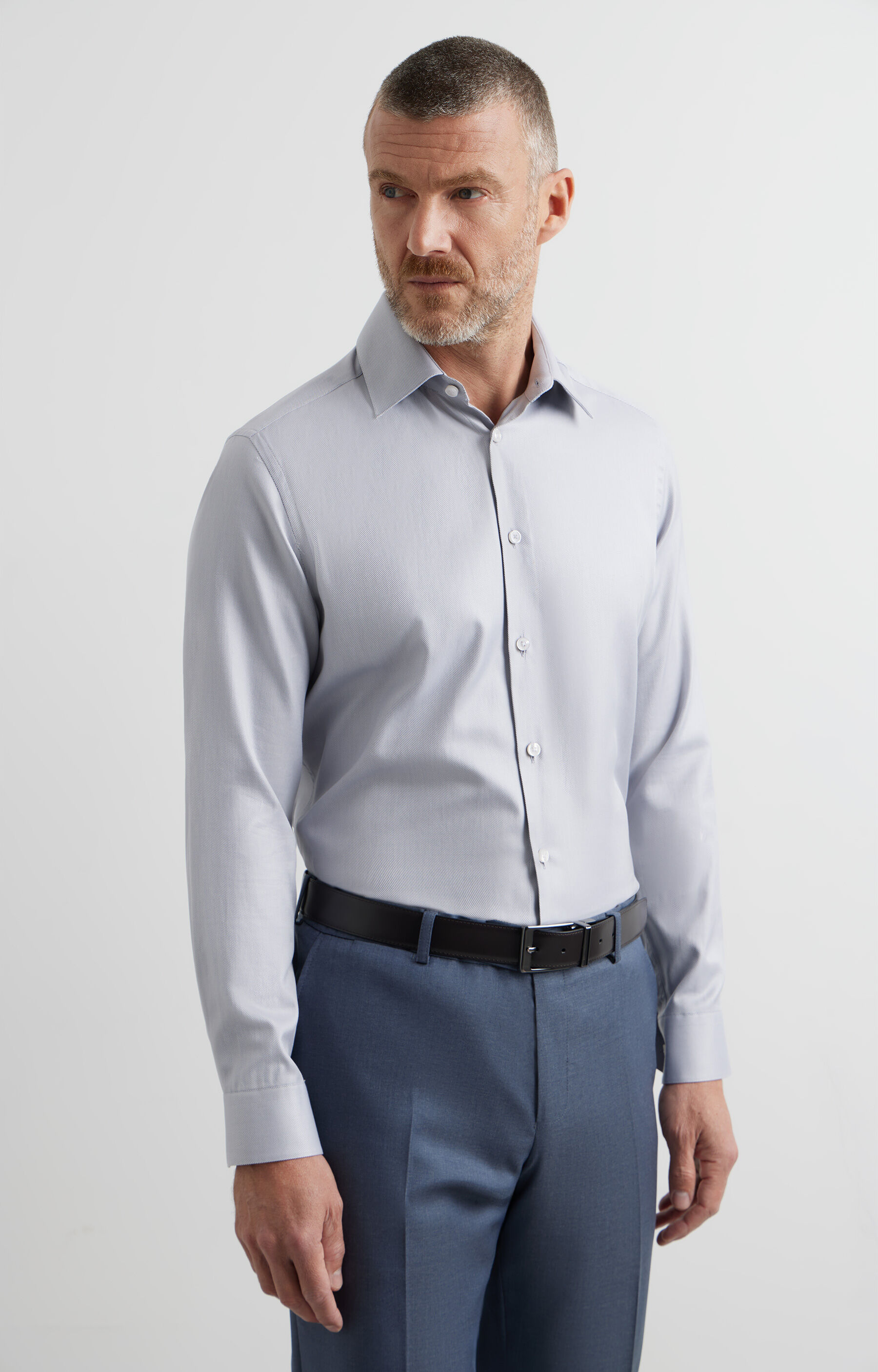 Koszula slim w diagonalny wzór