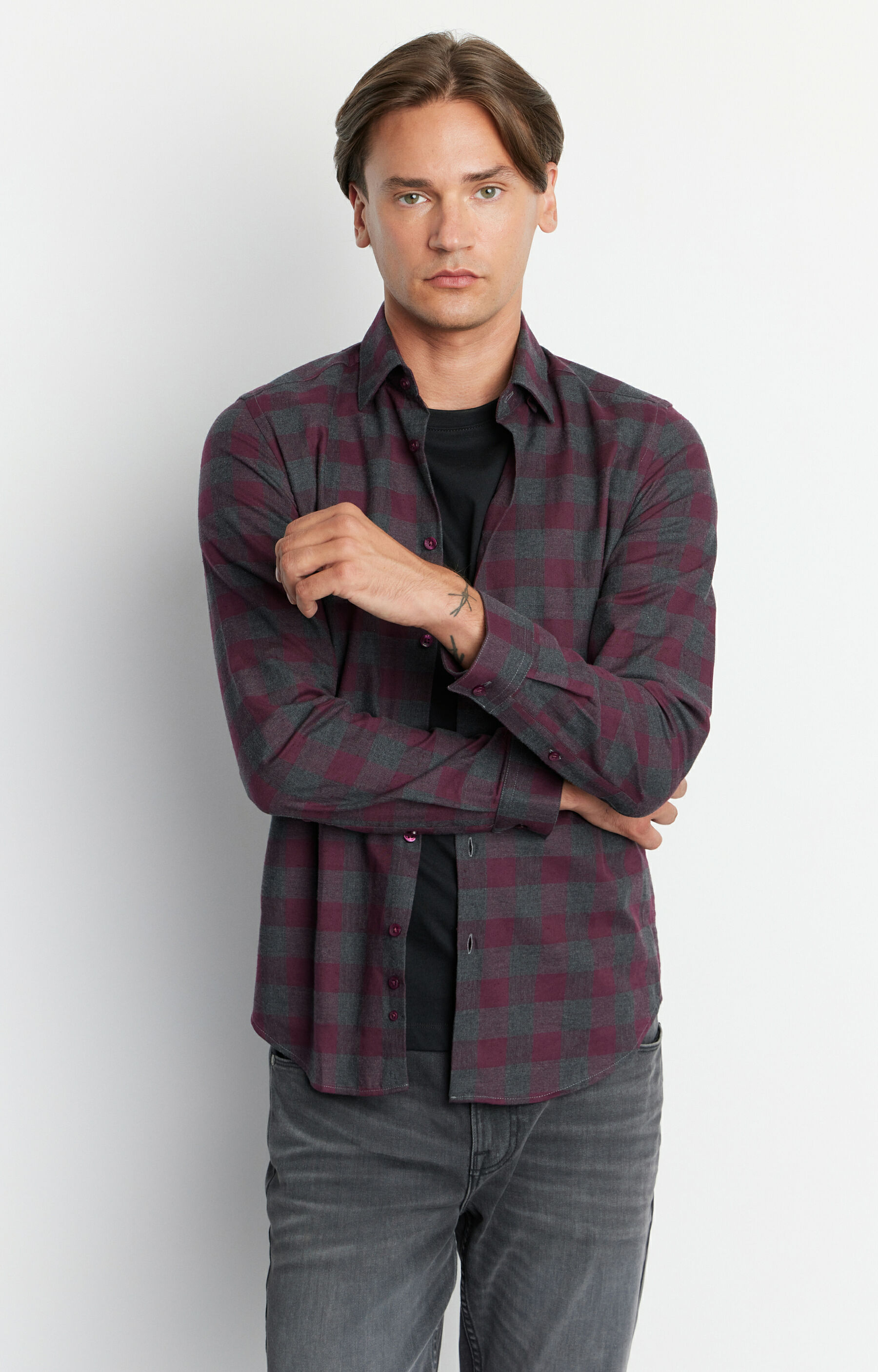 Flanelowa koszula super slim