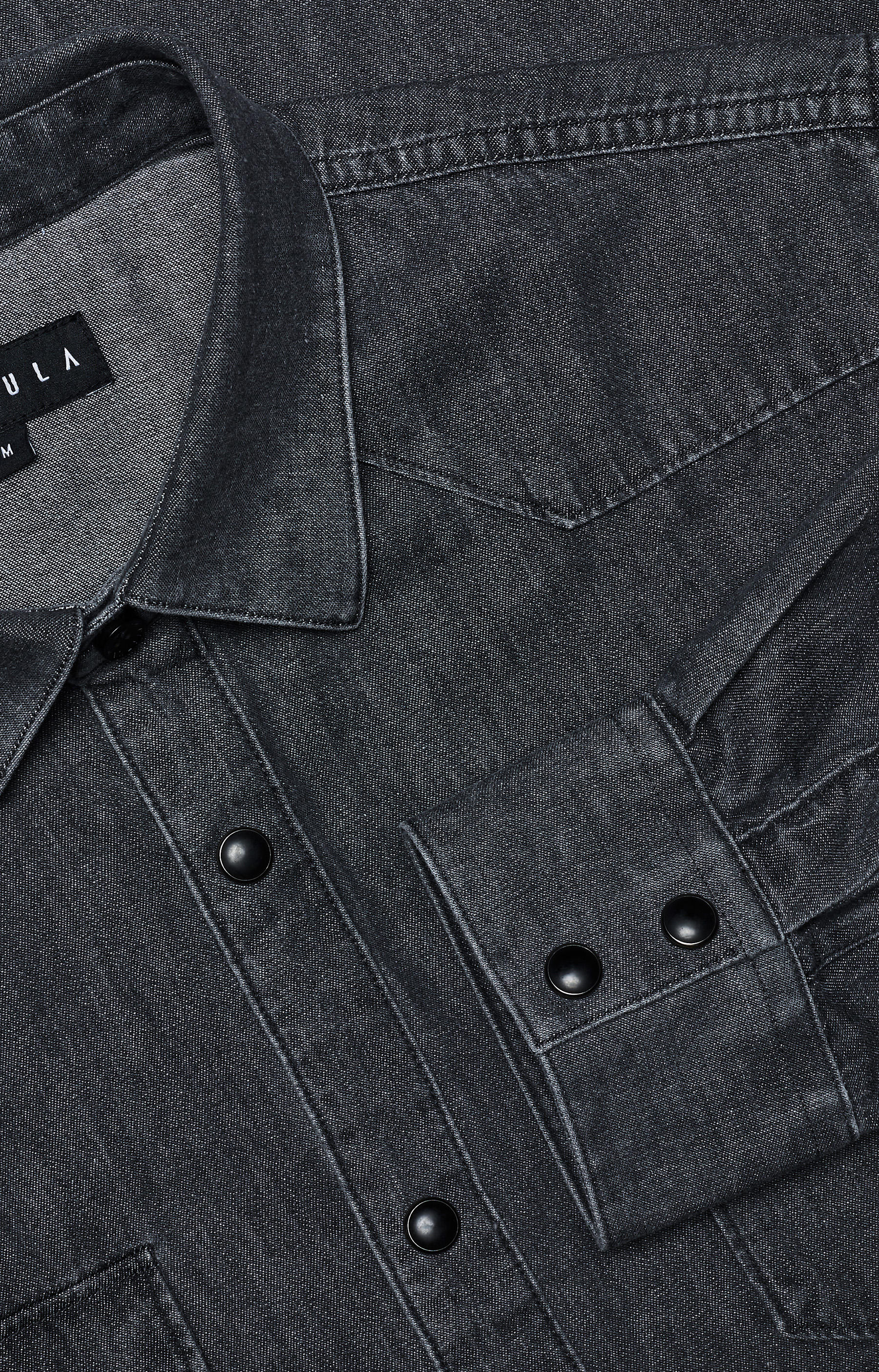 Denimowa koszula z włoskim kołnierzem - 5