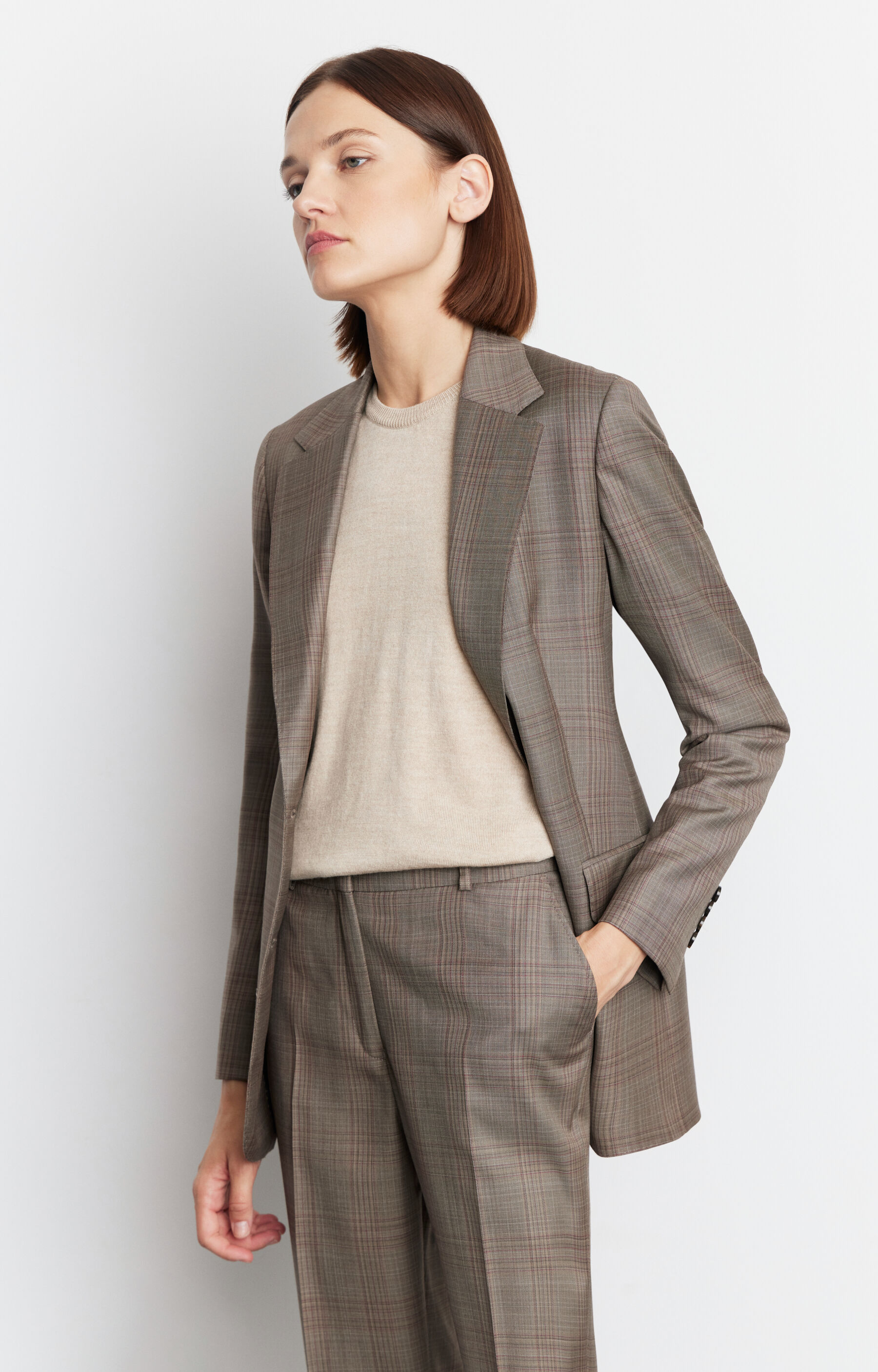 Marynarka slim fit w kratę