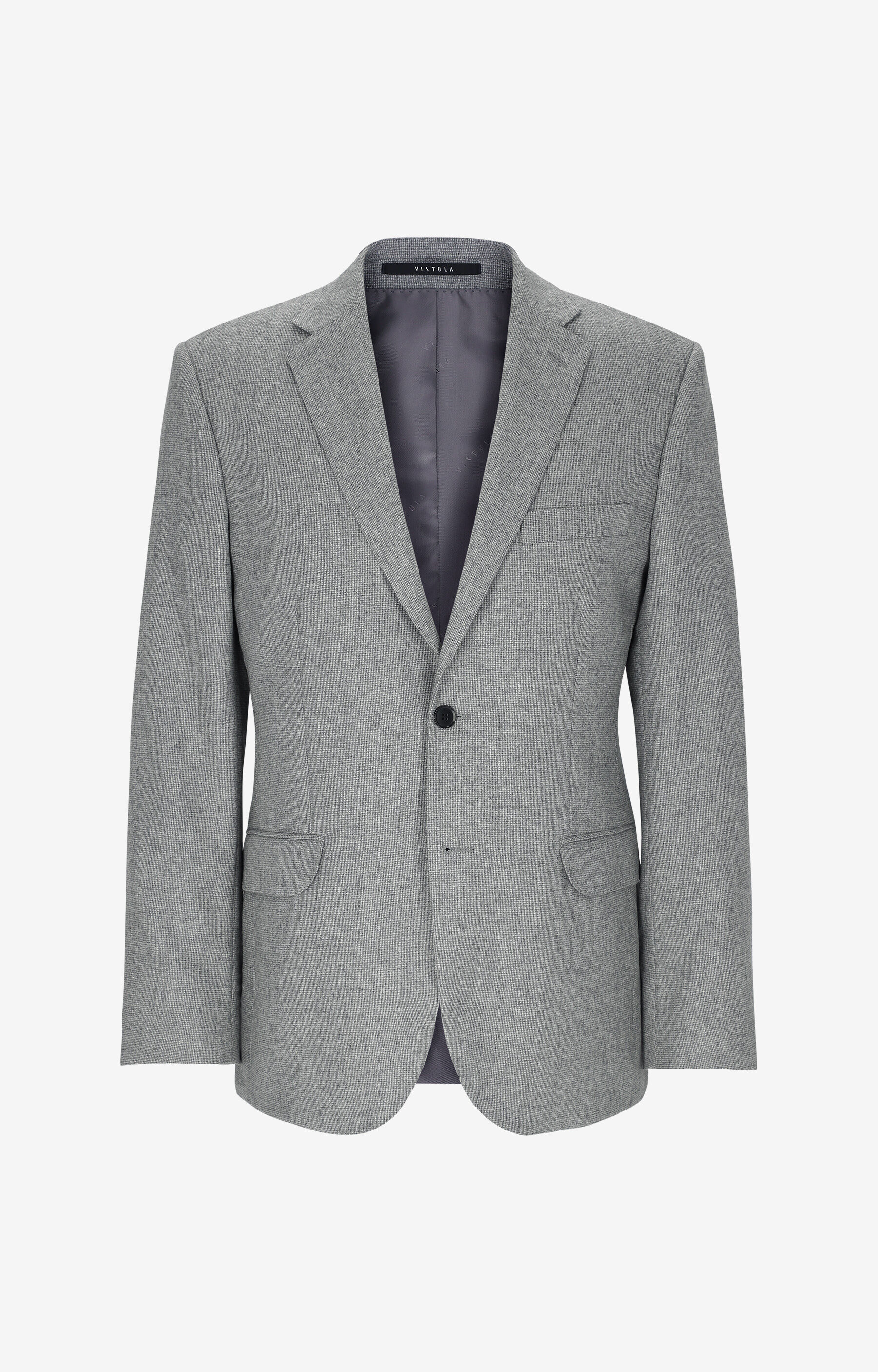 Marynarka super slim z melanżowej tkaniny - 3