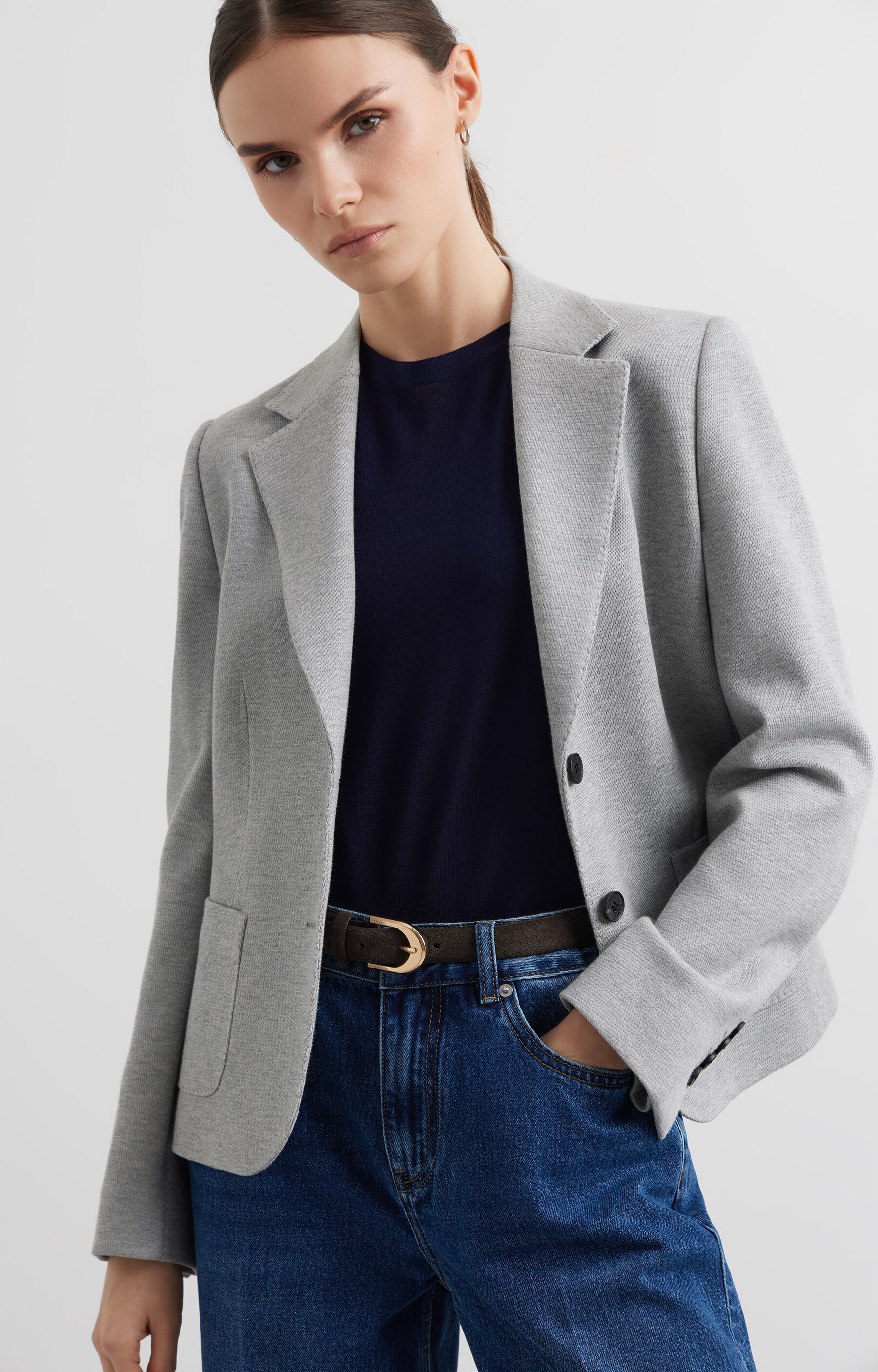 Dzianinowa marynarka slim