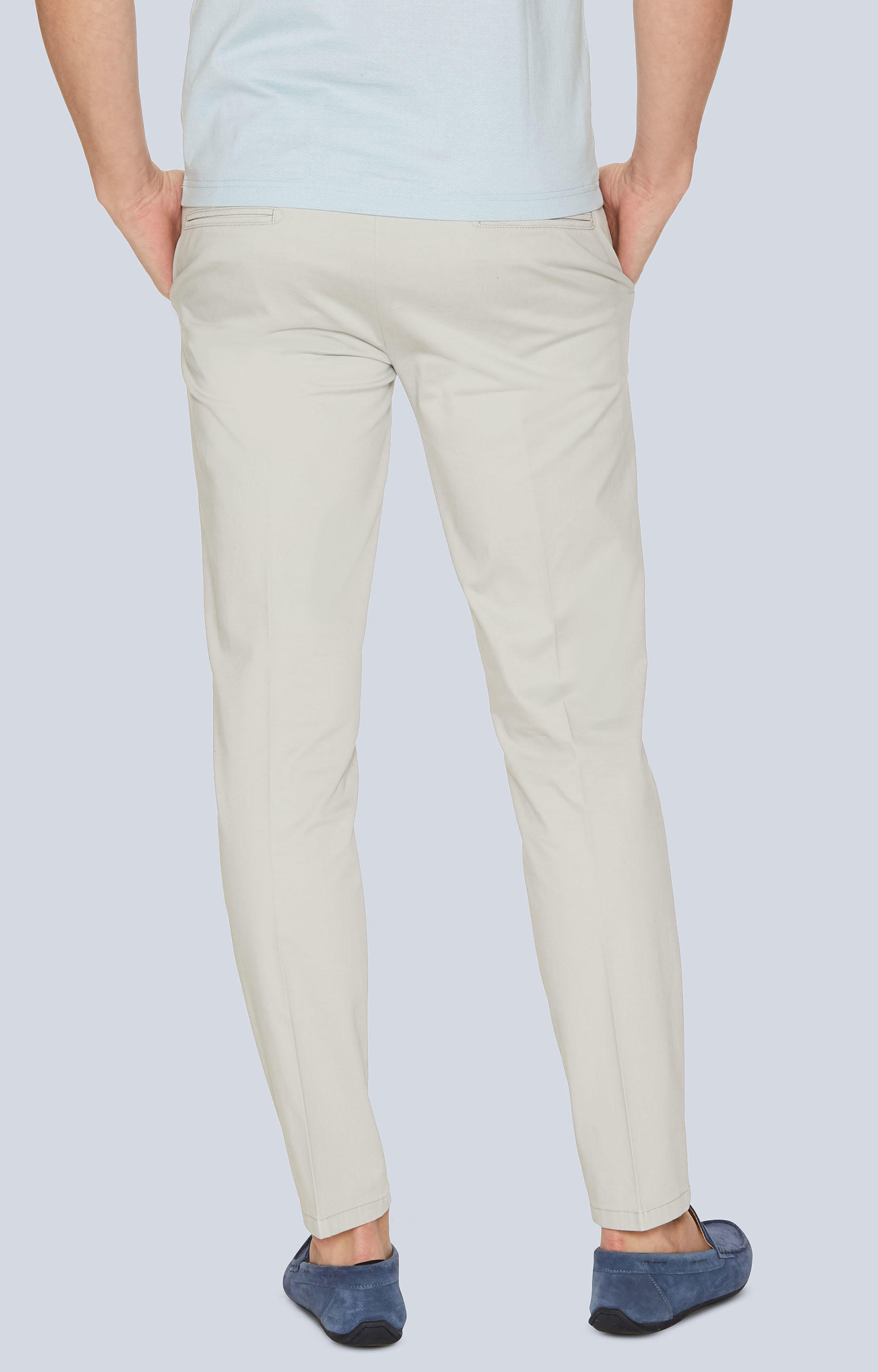 Dopasowane chinosy z bawełnianej tkaniny - 2