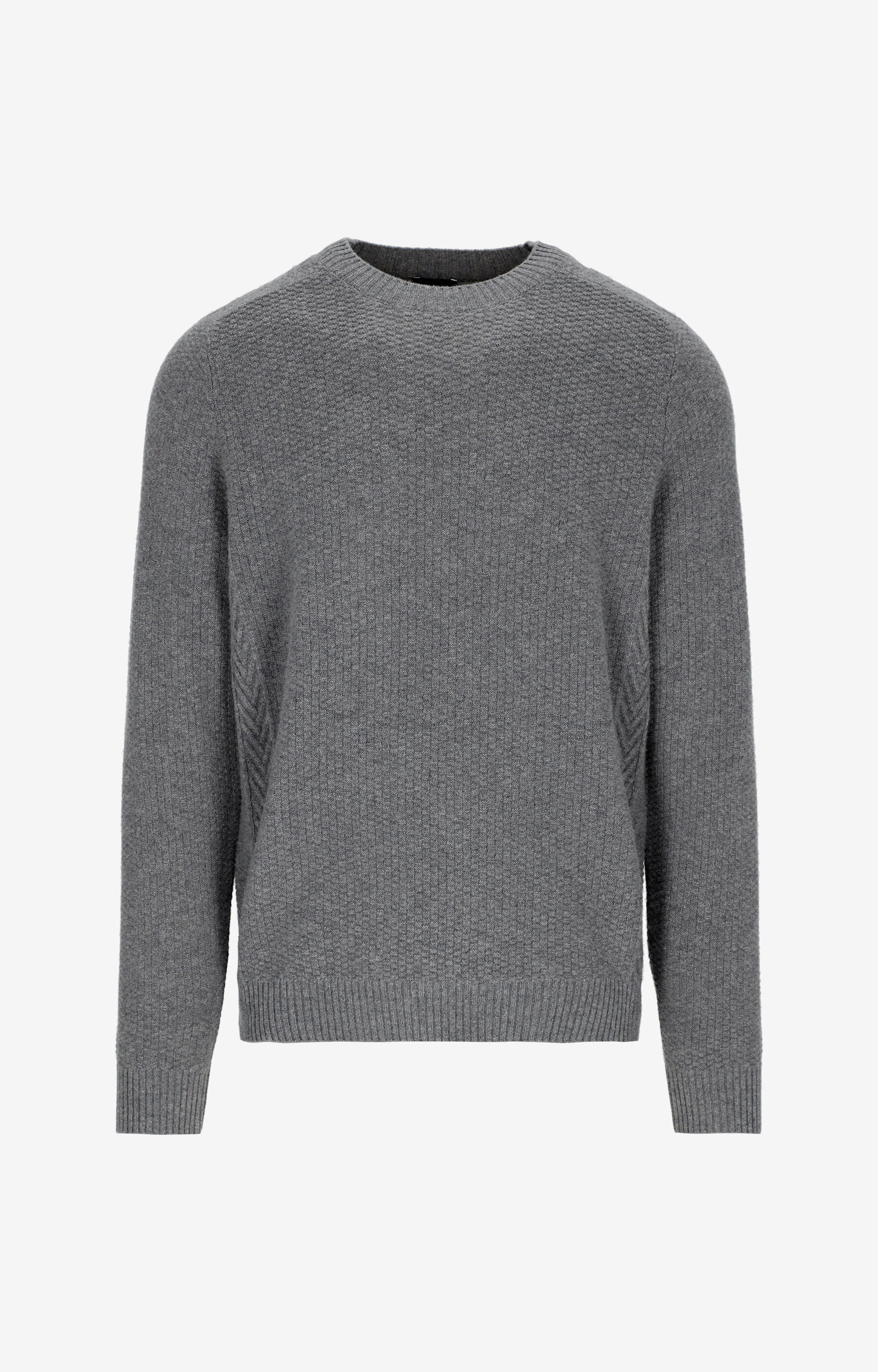 Sweter round neck w mikrowzór - 2