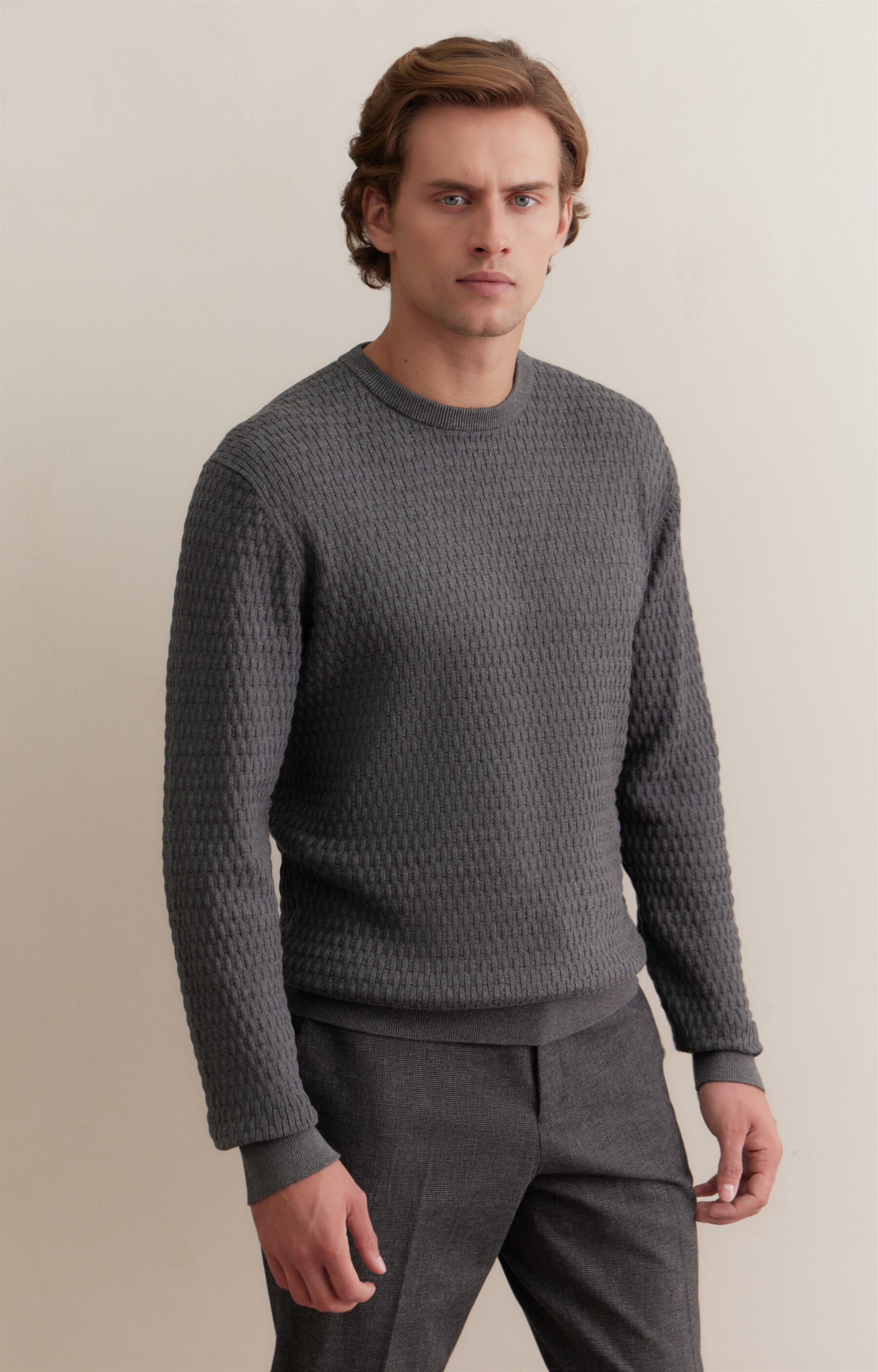 Bawełniany sweter w geometryczny wzór