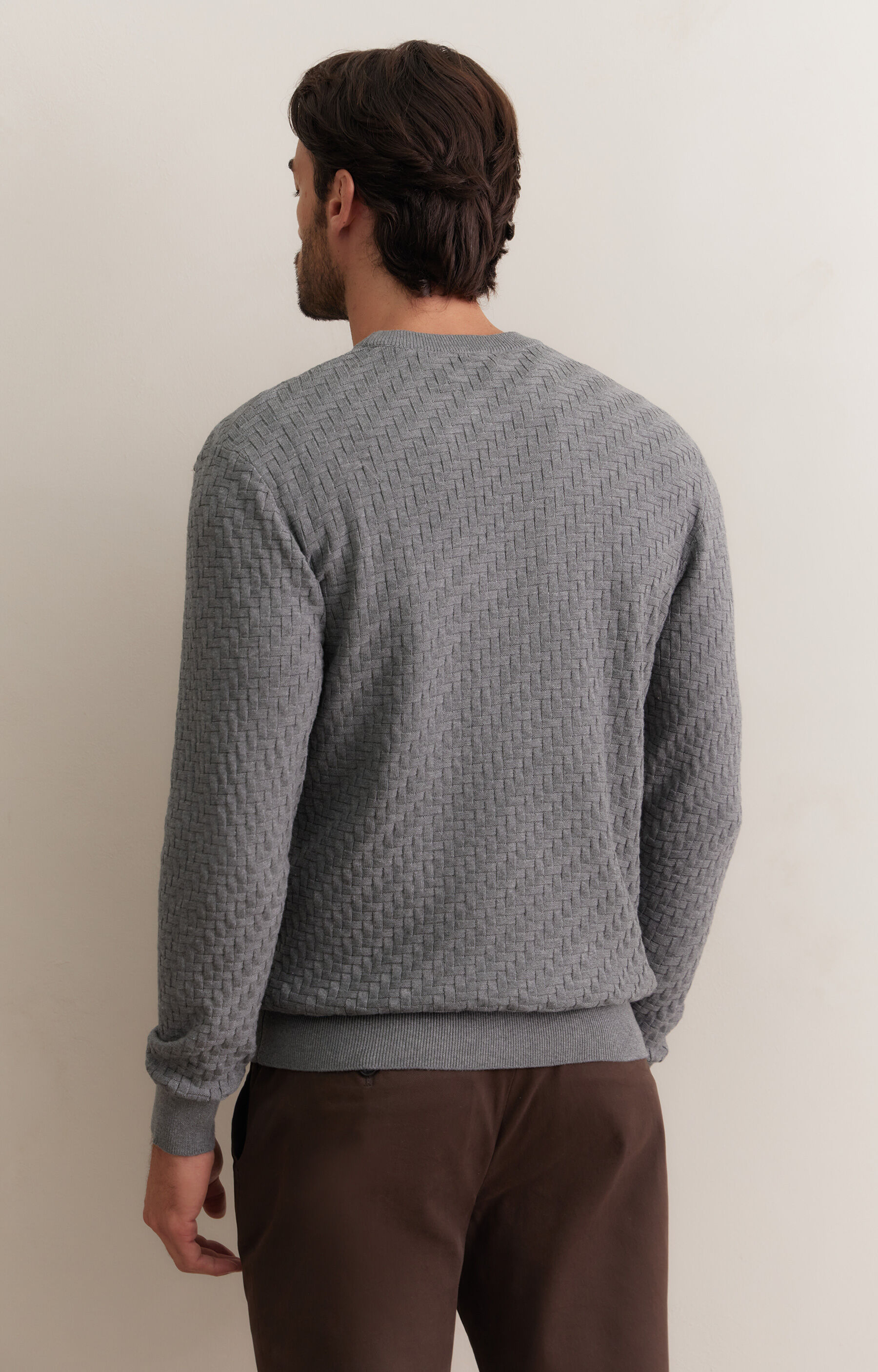 Bawełniany sweter w geometryczny wzór - 3