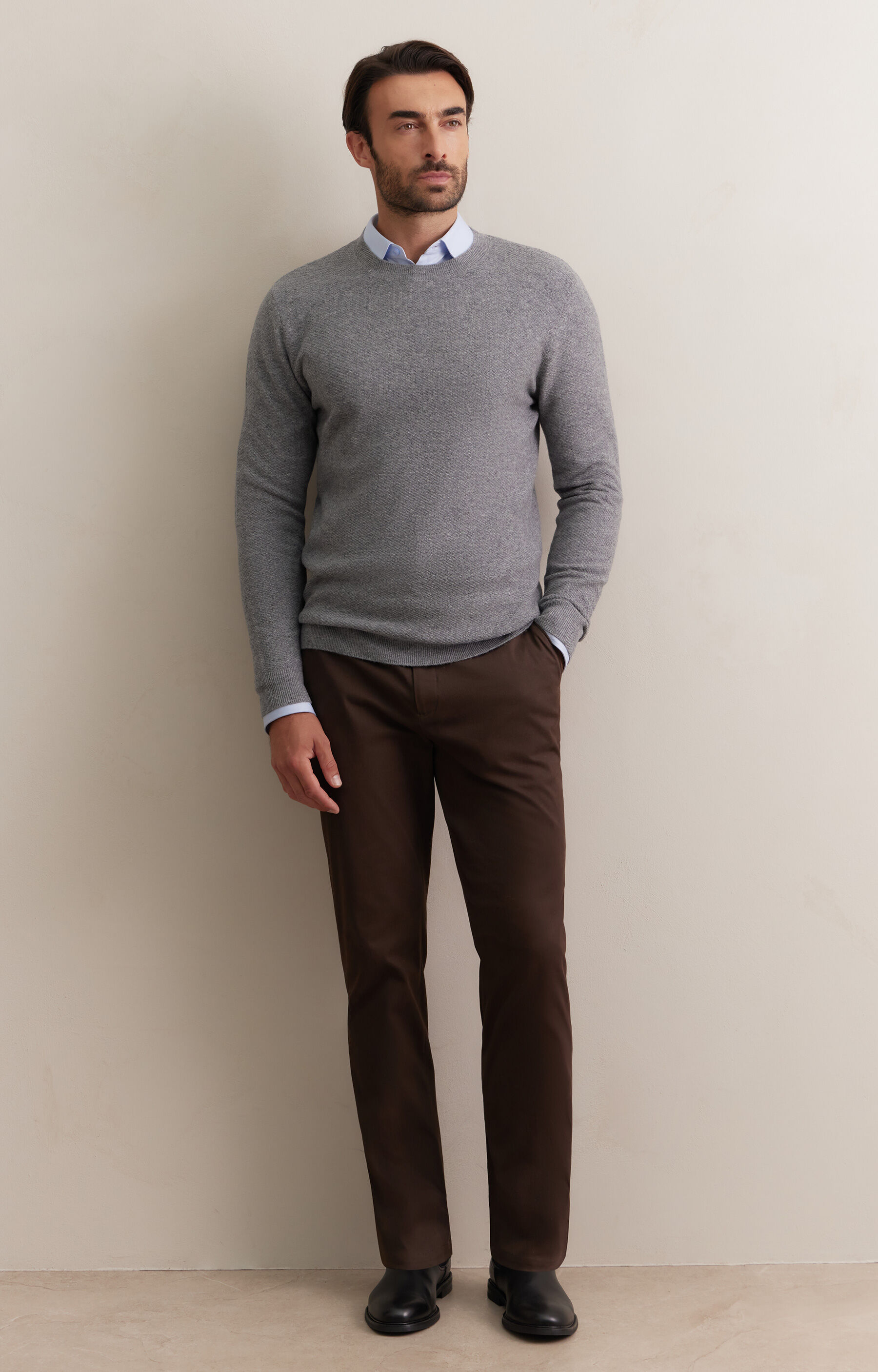Wełniany sweter w mikrowzór - 4