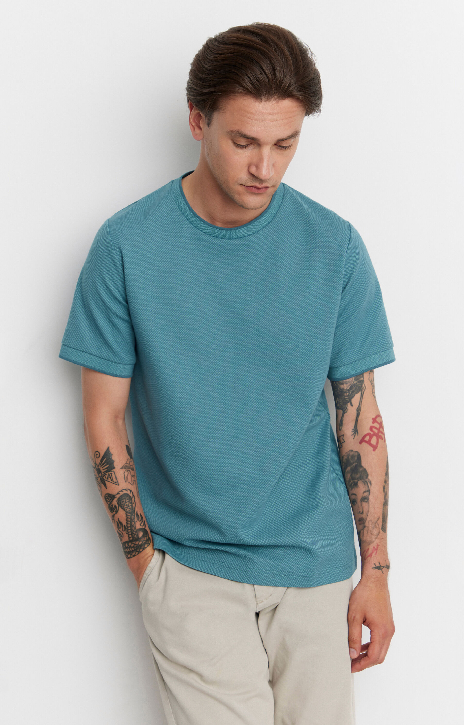 T-shirt w mikrowzór - 2