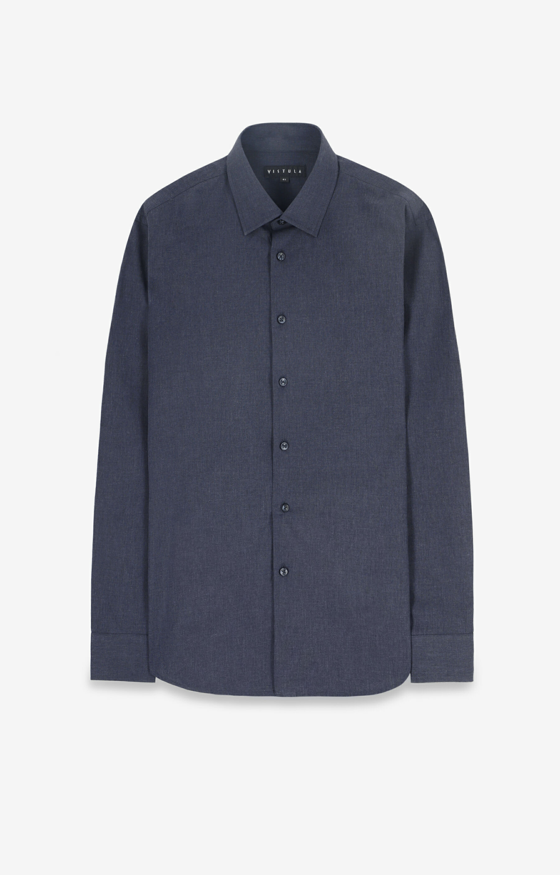 Koszula slim fit z melanżowej tkaniny - 2
