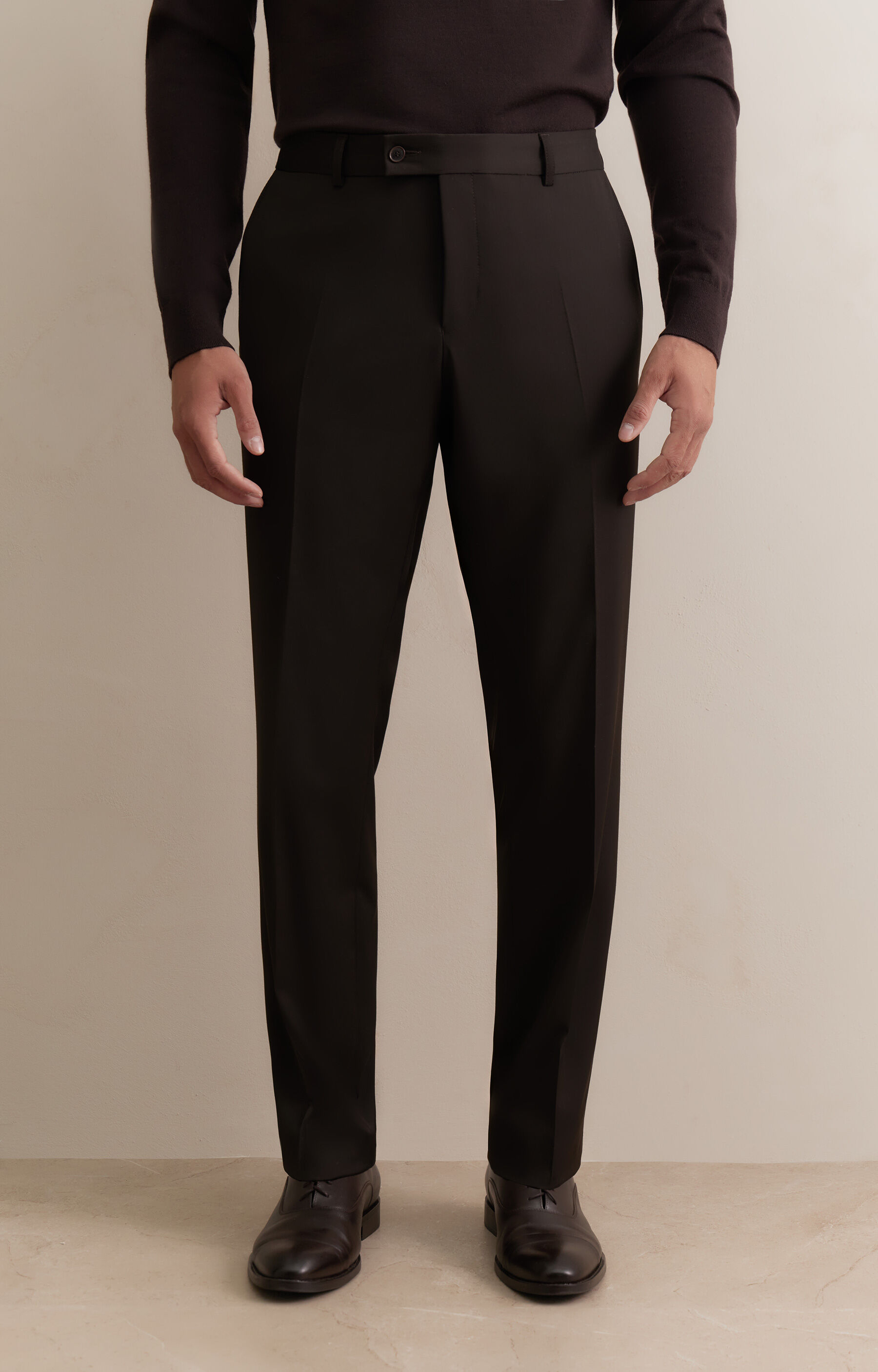 Brązowy garnitur super slim - 6