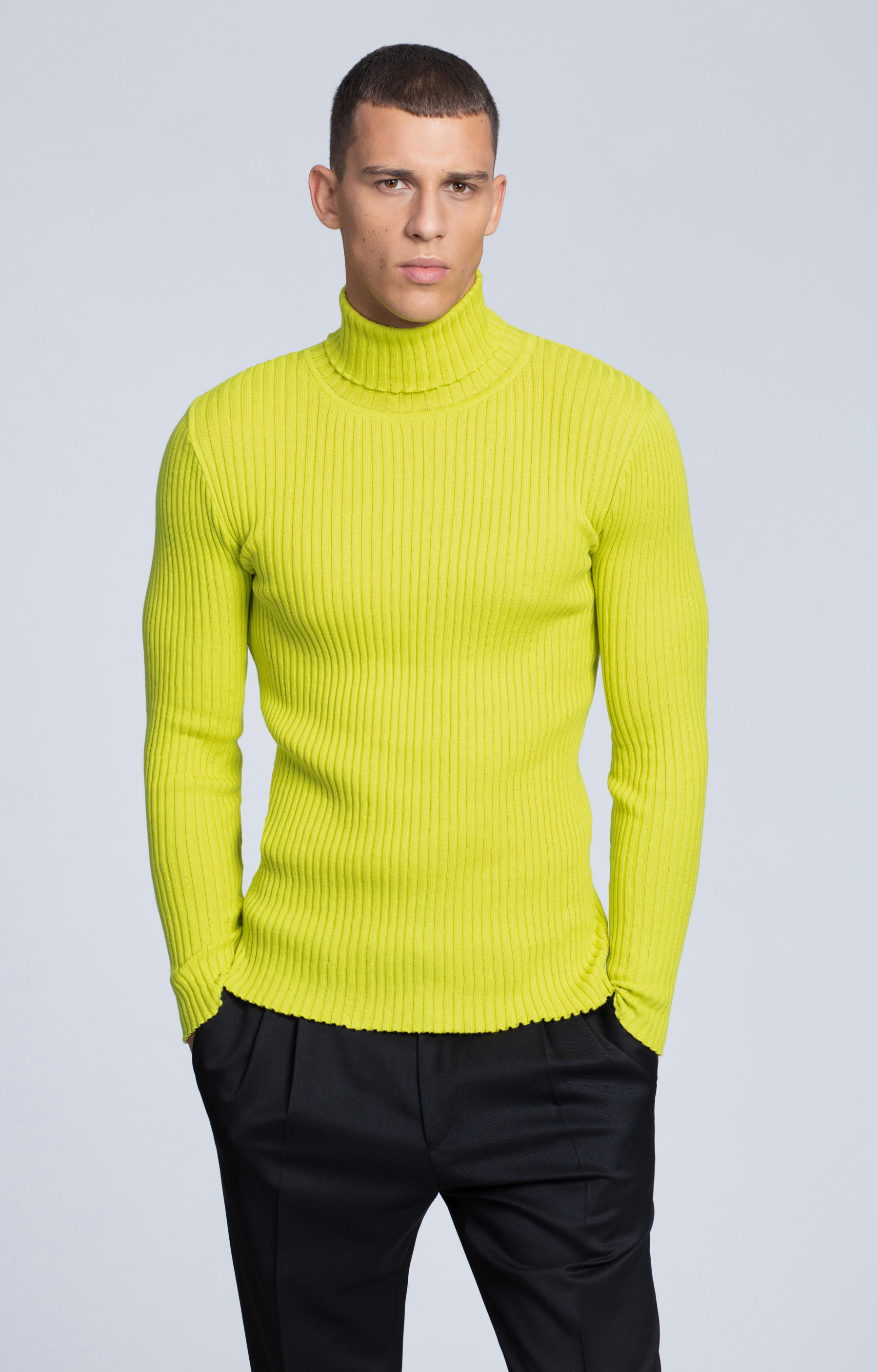 Bawełniany golf o ribowym splocie - 2