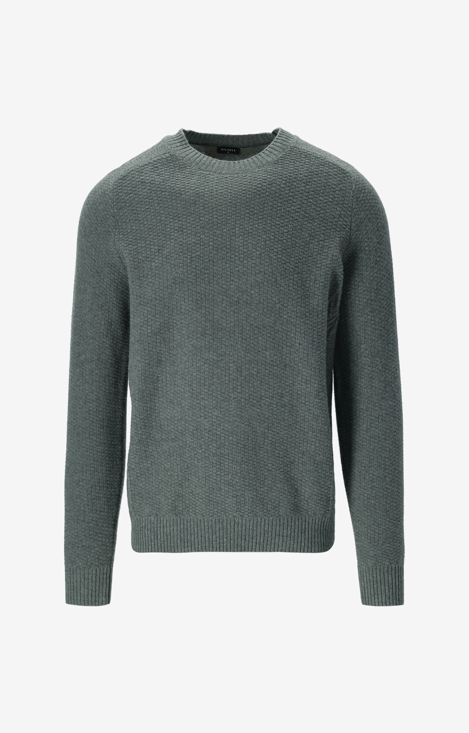 Sweter round neck w mikrowzór - 2