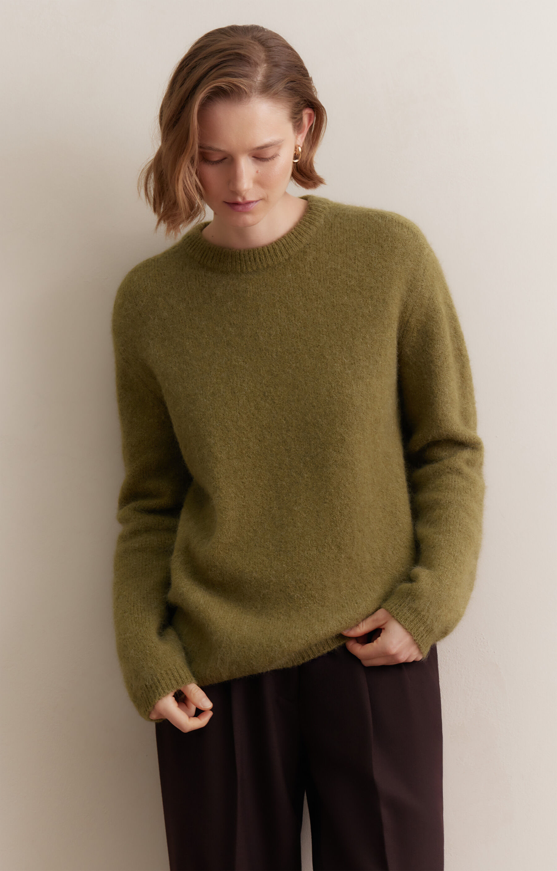 Wełniany sweter round neck - 5