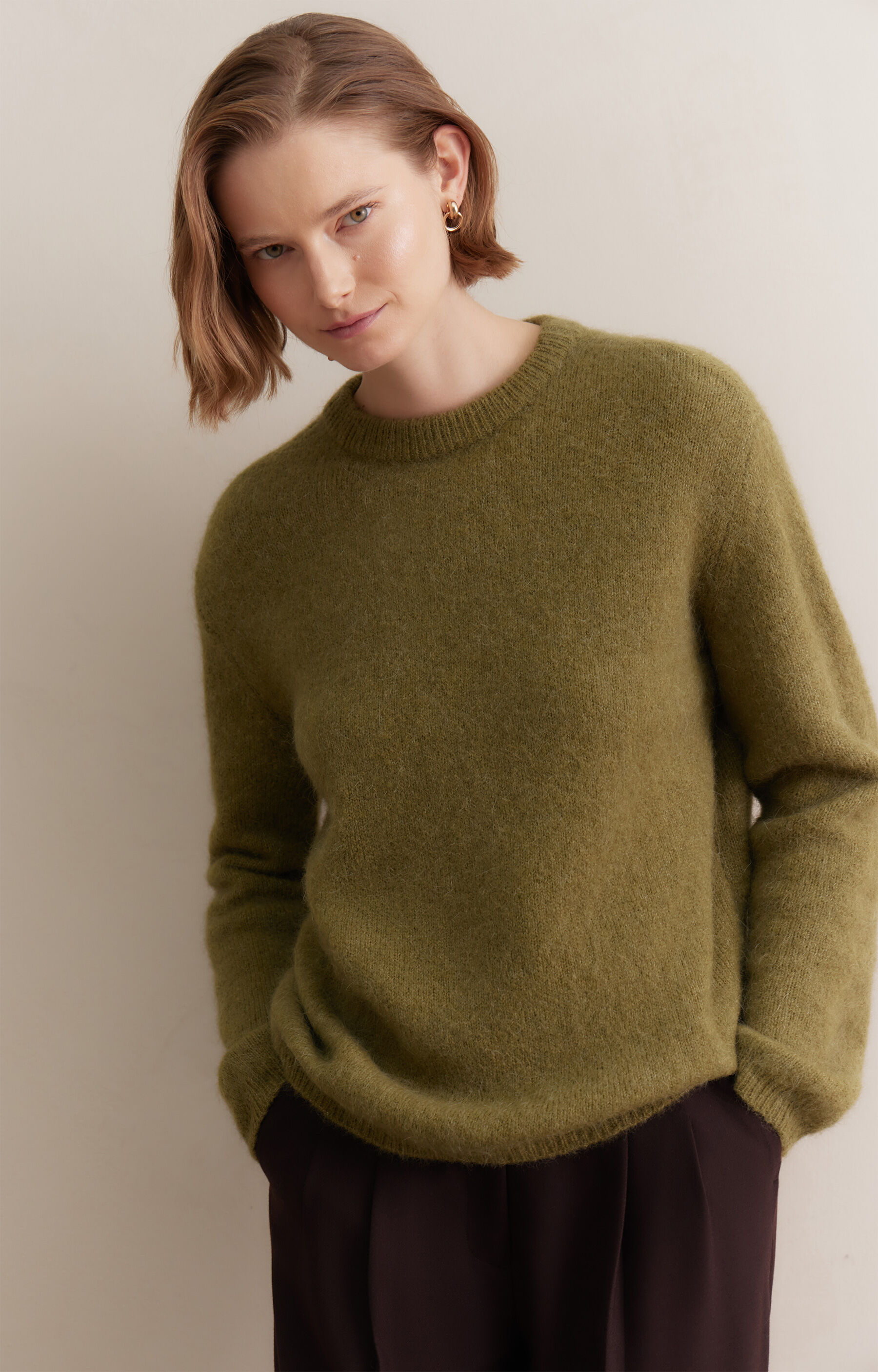 Wełniany sweter round neck