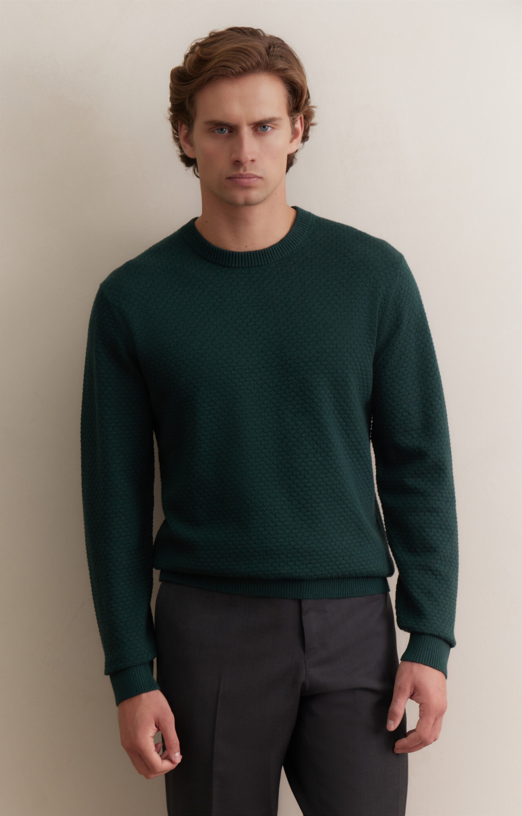 Geometryczny sweter round neck