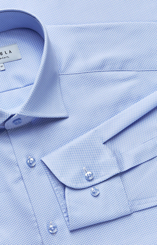 Swobodna koszula w mikrowzór z półwłoskim kołnierzem - 2