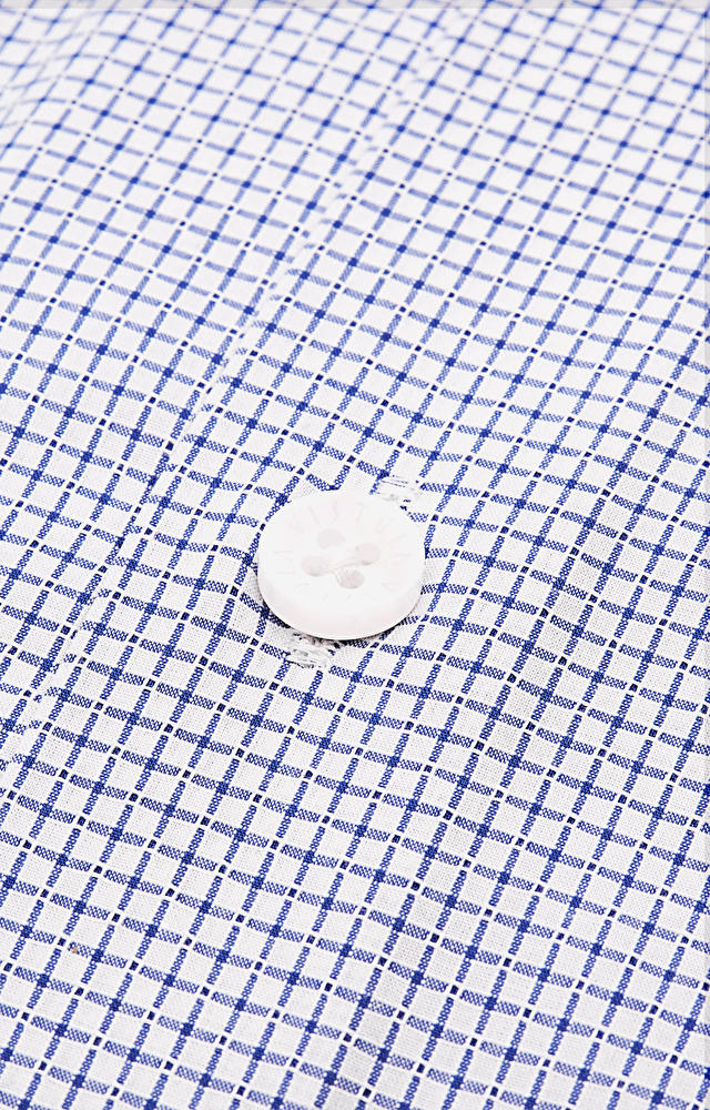 Koszula w drobną kratę z włoskim kołnierzem - 4