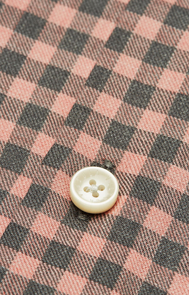 Koszula w kratę z włoskim kołnierzem - 5