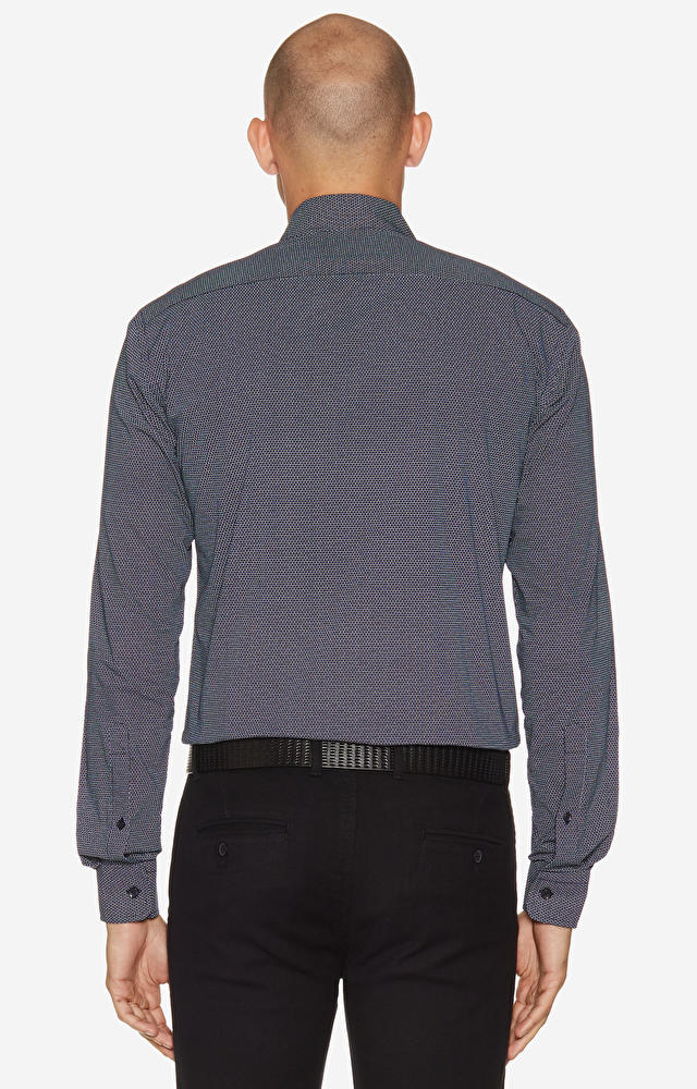 Koszula w mikrowzór z kołnierzem kryte button-down - 2