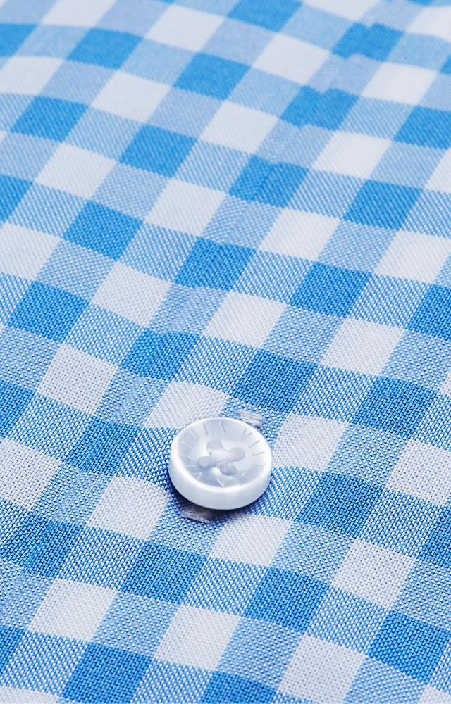 Koszula w kratę z włoskim kołnierzem - 4